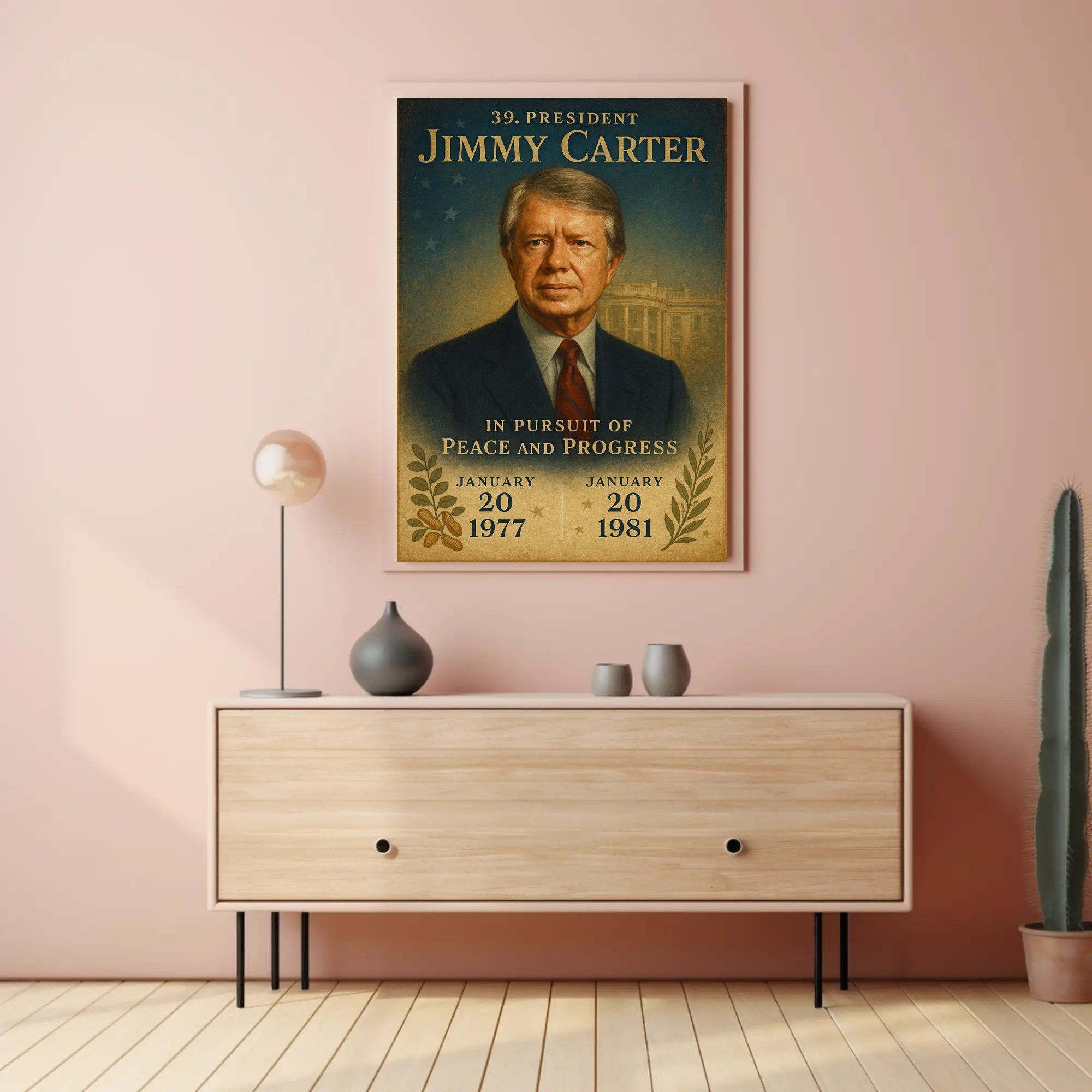 Jimmy Carter 39th President Wall Art Print PosterGoat