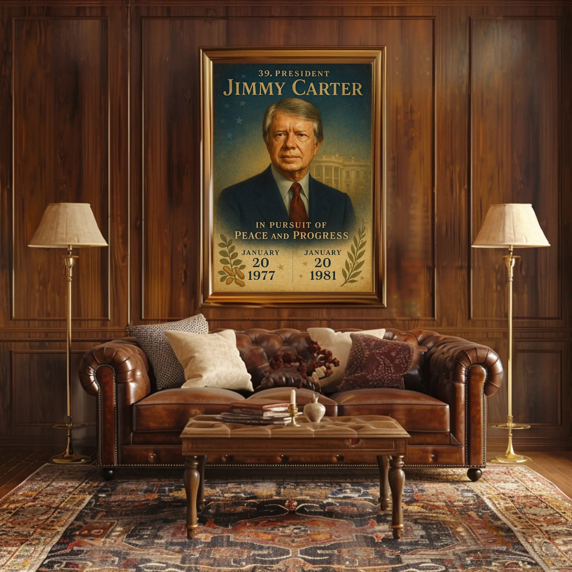 Jimmy Carter 39th President Wall Art Print PosterGoat