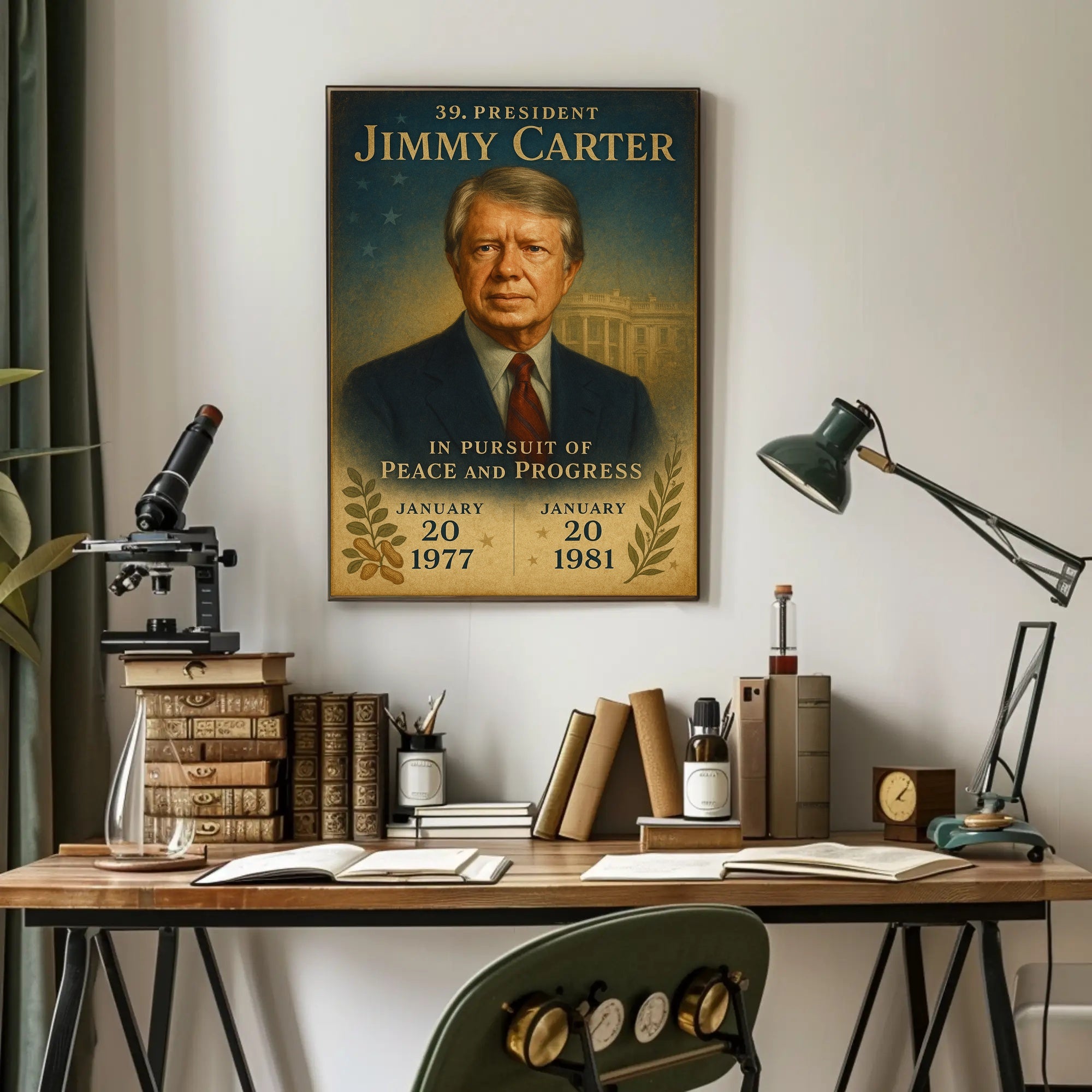 Jimmy Carter 39th President Wall Art Print PosterGoat