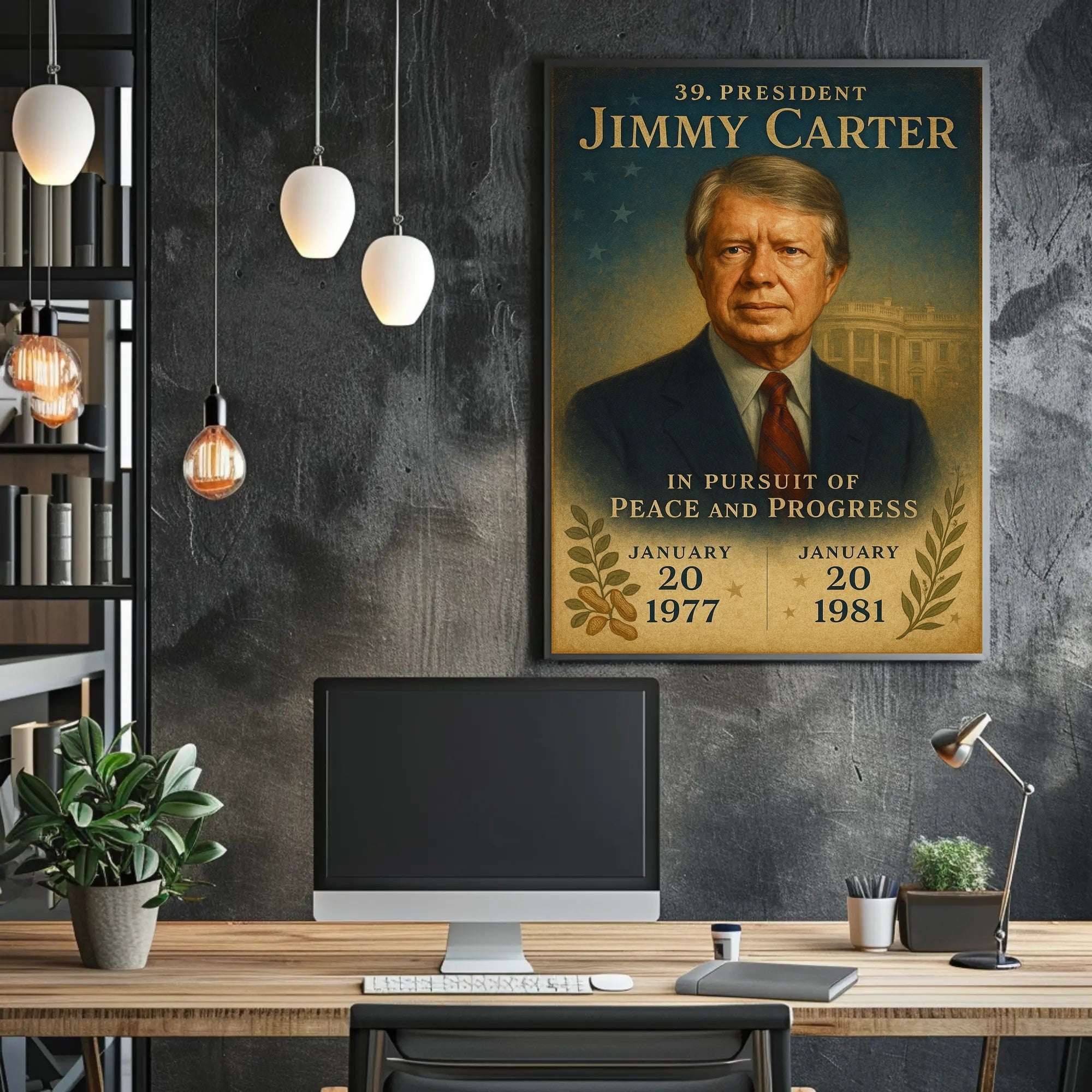 Jimmy Carter 39th President Wall Art Print PosterGoat