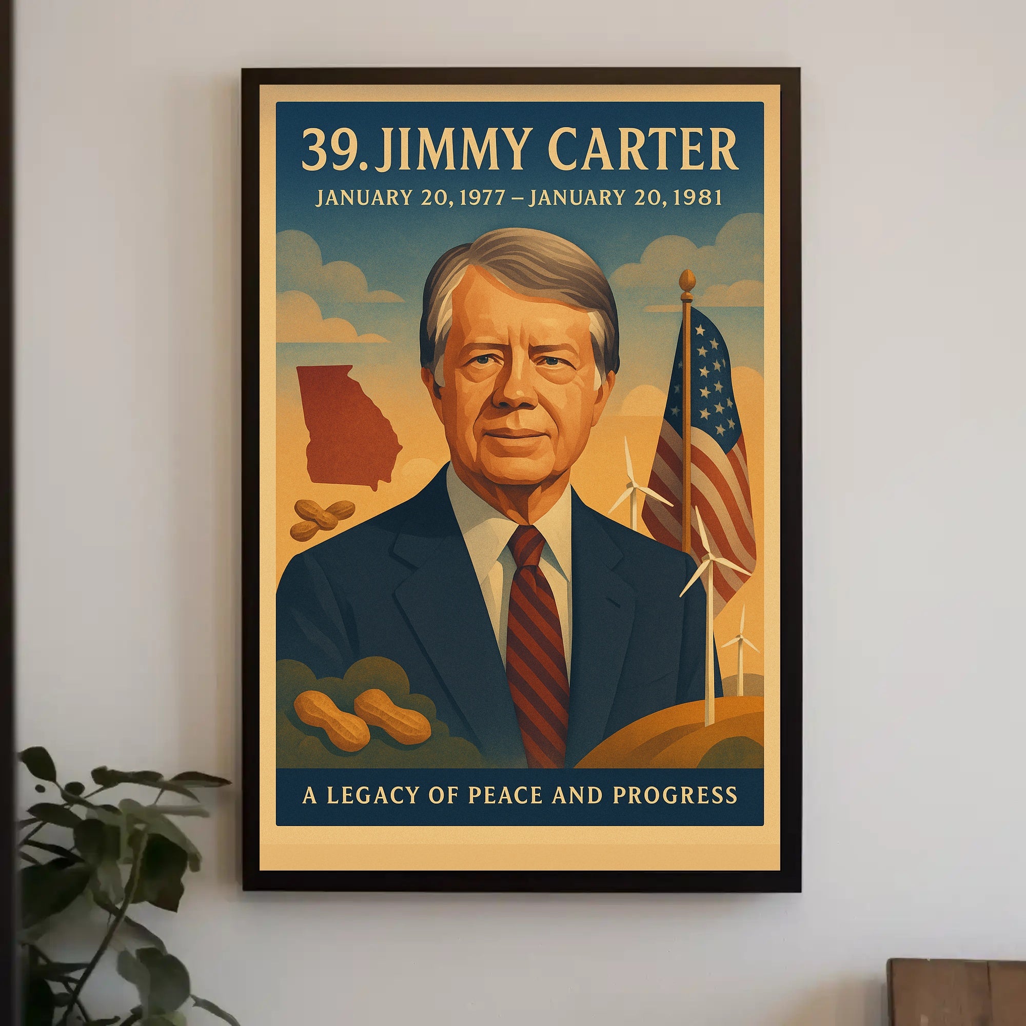 Jimmy Carter 39th President Wall Art Print PosterGoat