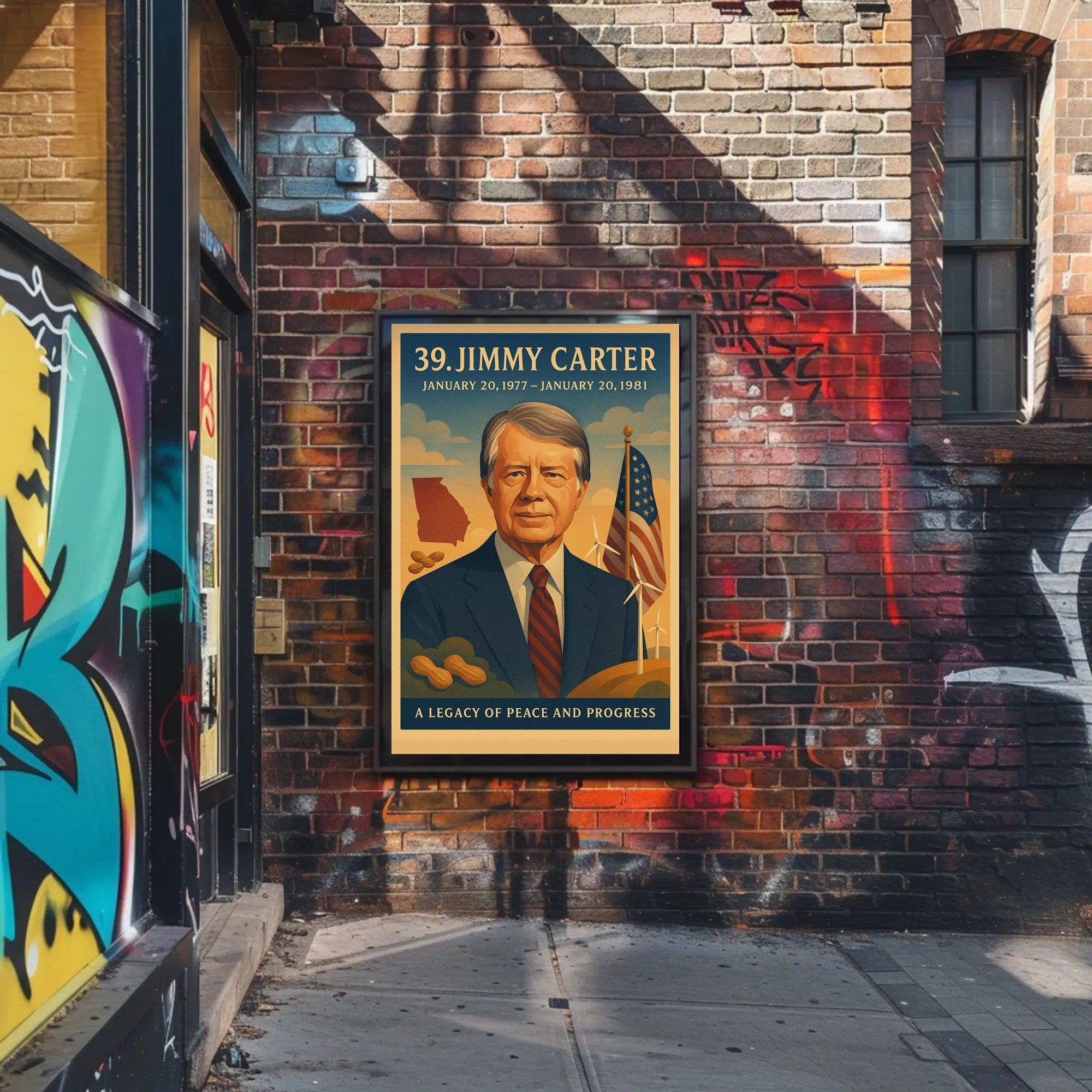 Jimmy Carter 39th President Wall Art Print PosterGoat