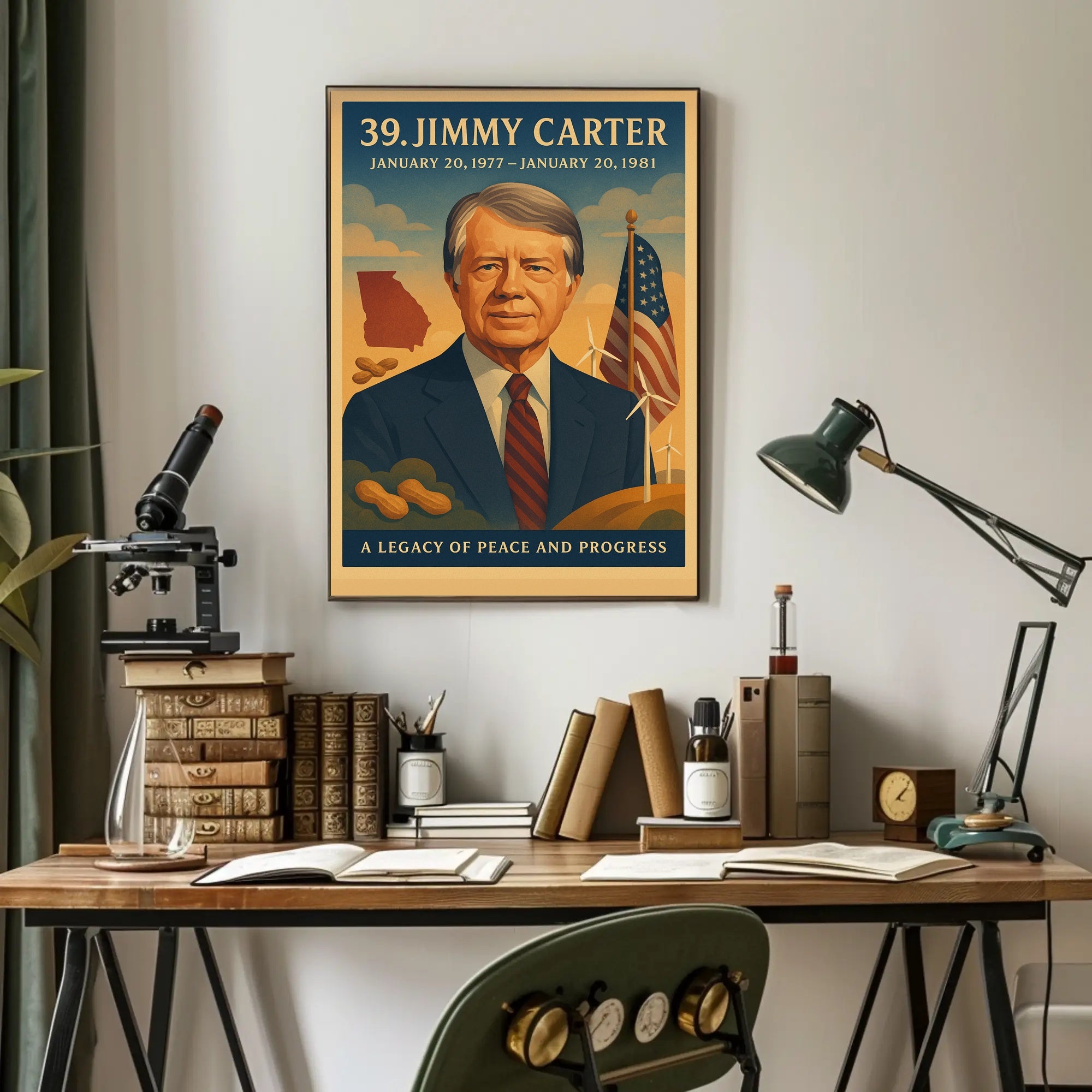 Jimmy Carter 39th President Wall Art Print PosterGoat
