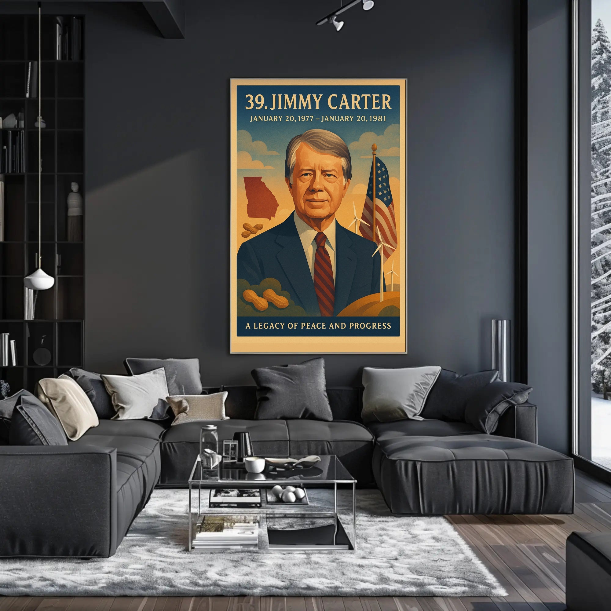 Jimmy Carter 39th President Wall Art Print PosterGoat