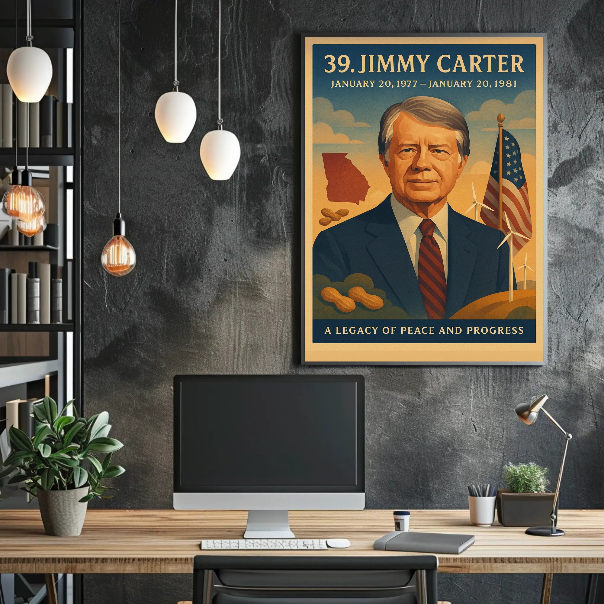 Jimmy Carter 39th President Wall Art Print PosterGoat