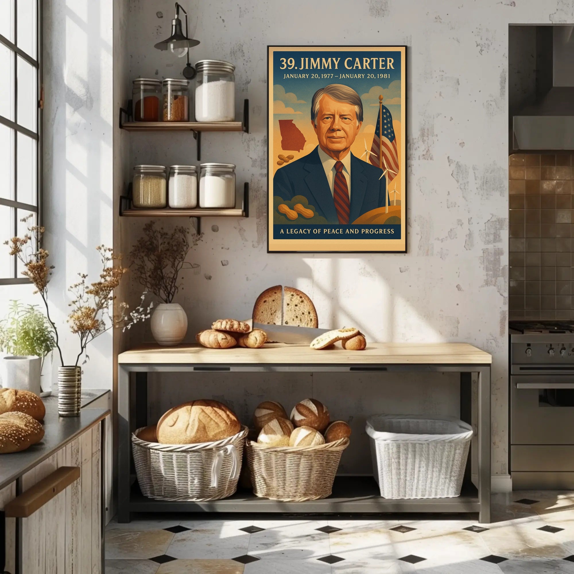 Jimmy Carter 39th President Wall Art Print PosterGoat