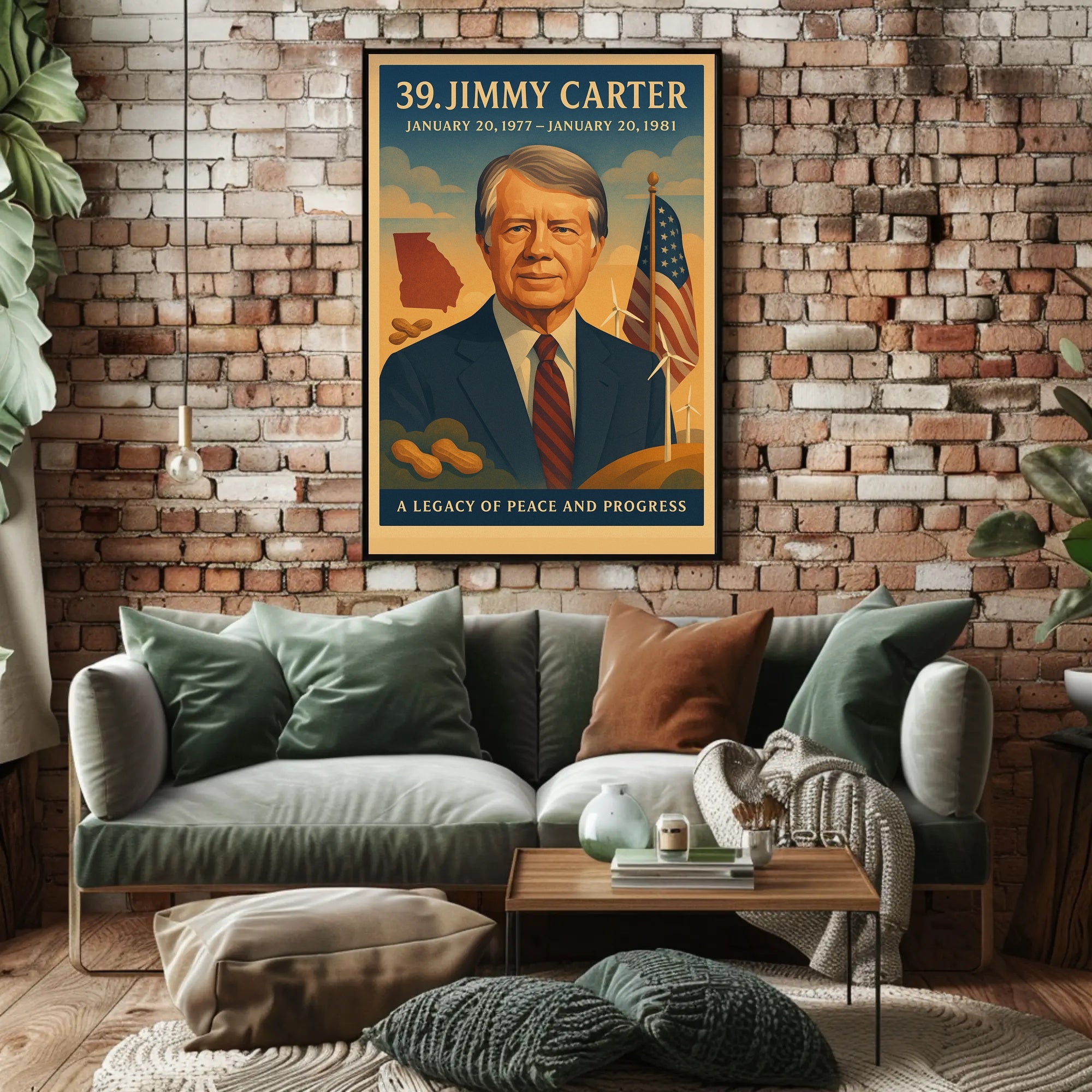 Jimmy Carter 39th President Wall Art Print PosterGoat