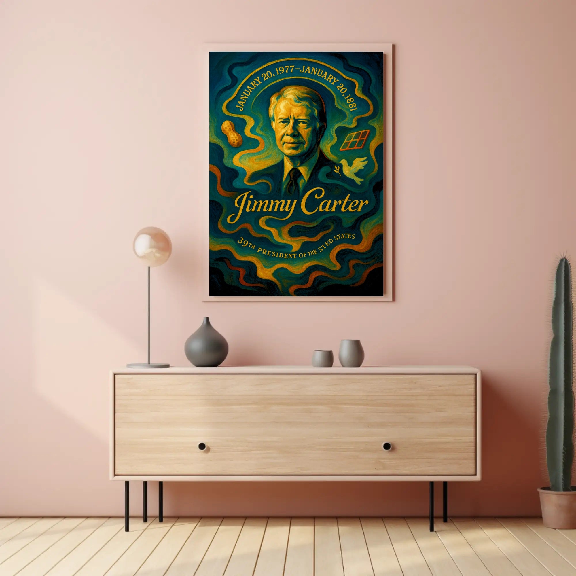 Jimmy Carter 39th President Wall Art Print PosterGoat