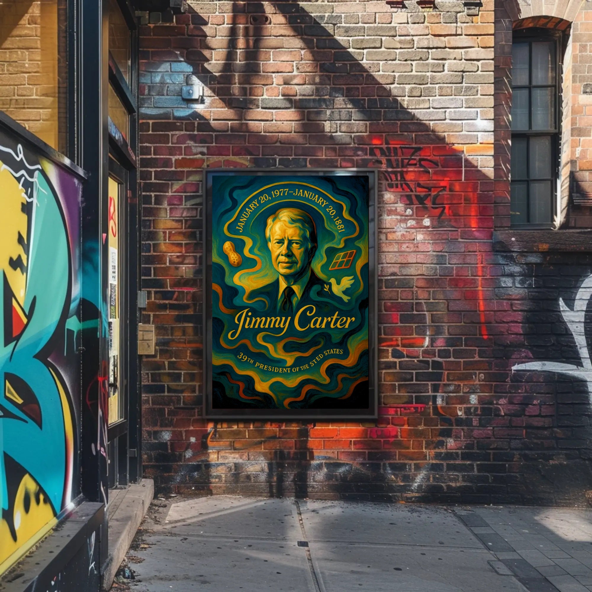 Jimmy Carter 39th President Wall Art Print PosterGoat