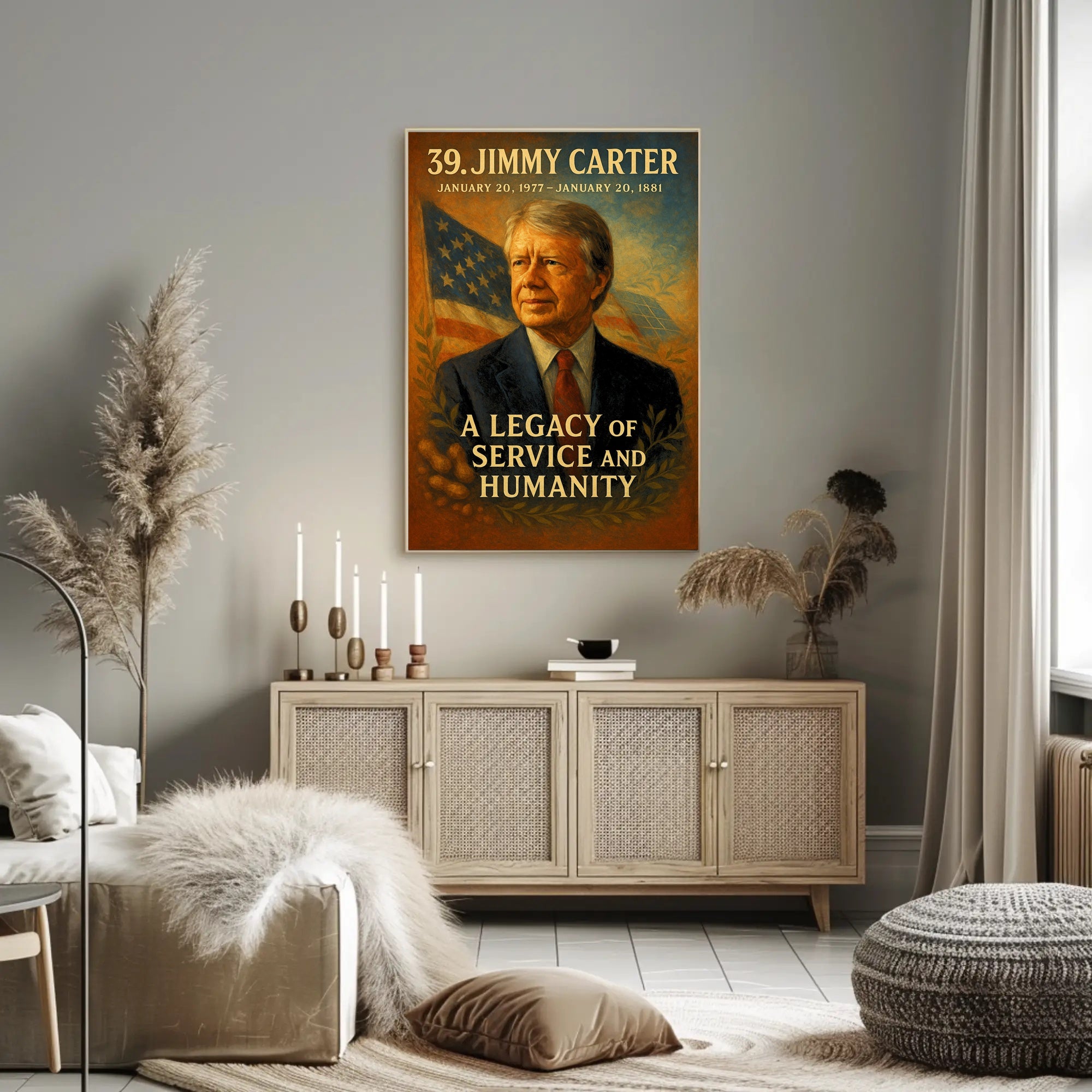 Jimmy Carter 39th President Wall Art Vintage Print PosterGoat