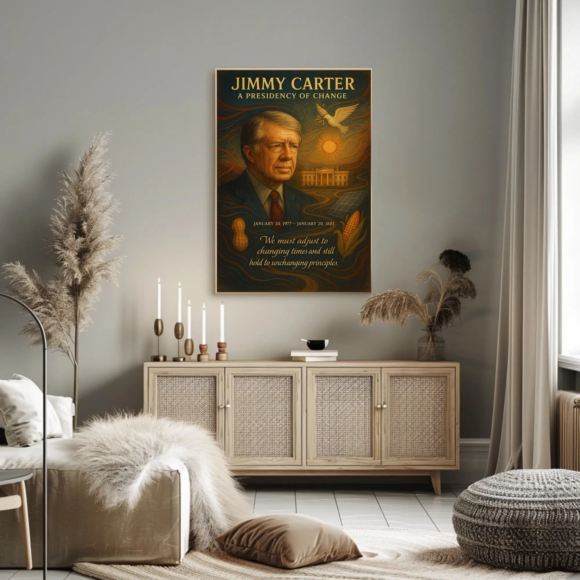 Jimmy Carter A Presidency of Change Wall Art Print PosterGoat