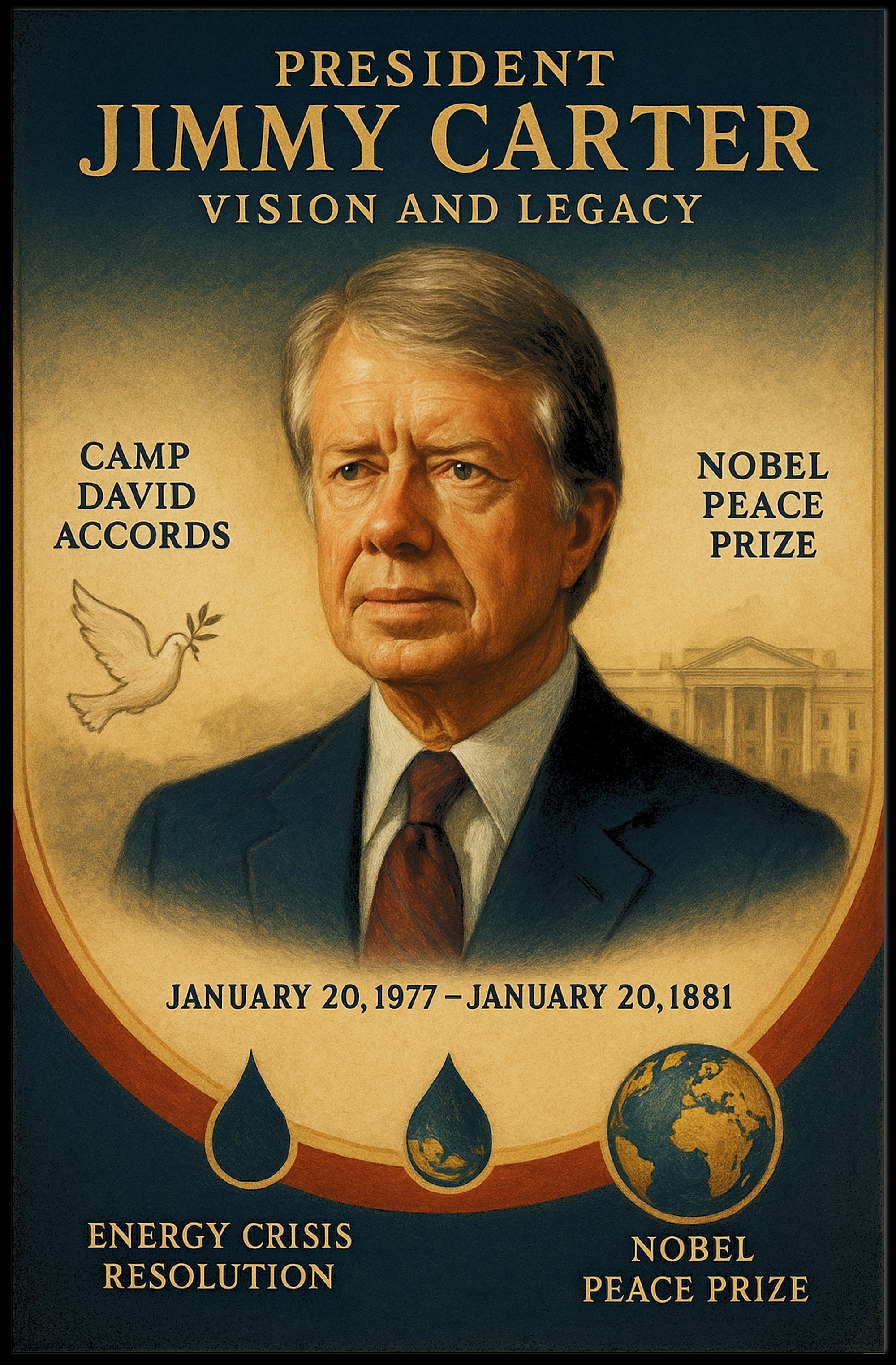 Jimmy Carter Commander in Chief Fine Art Print PosterGoat