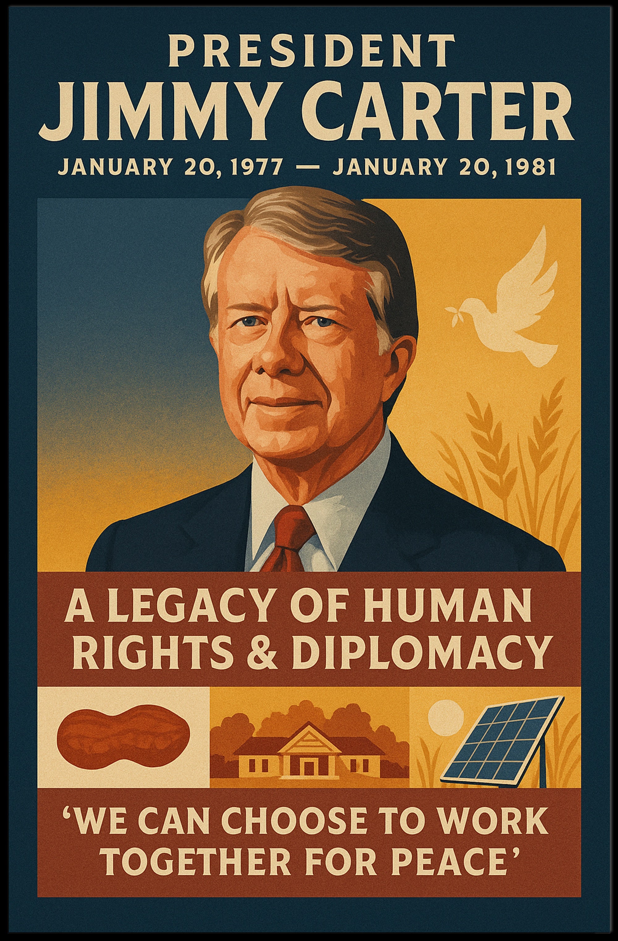 Jimmy Carter Human Rights Diplomacy Wall Art Print PosterGoat