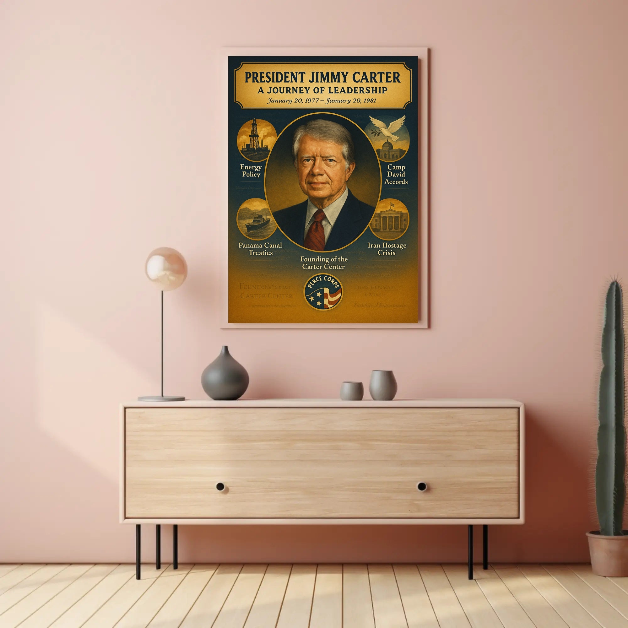 Jimmy Carter Leadership Journey Poster Art Print PosterGoat