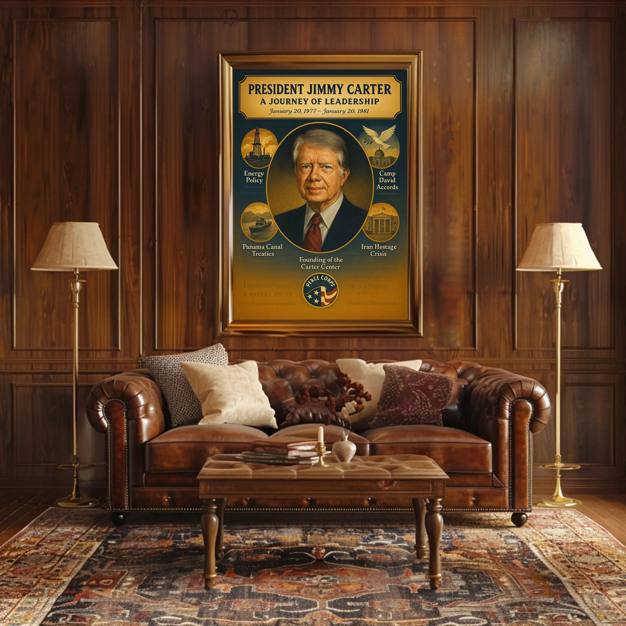Jimmy Carter Leadership Journey Poster Art Print PosterGoat