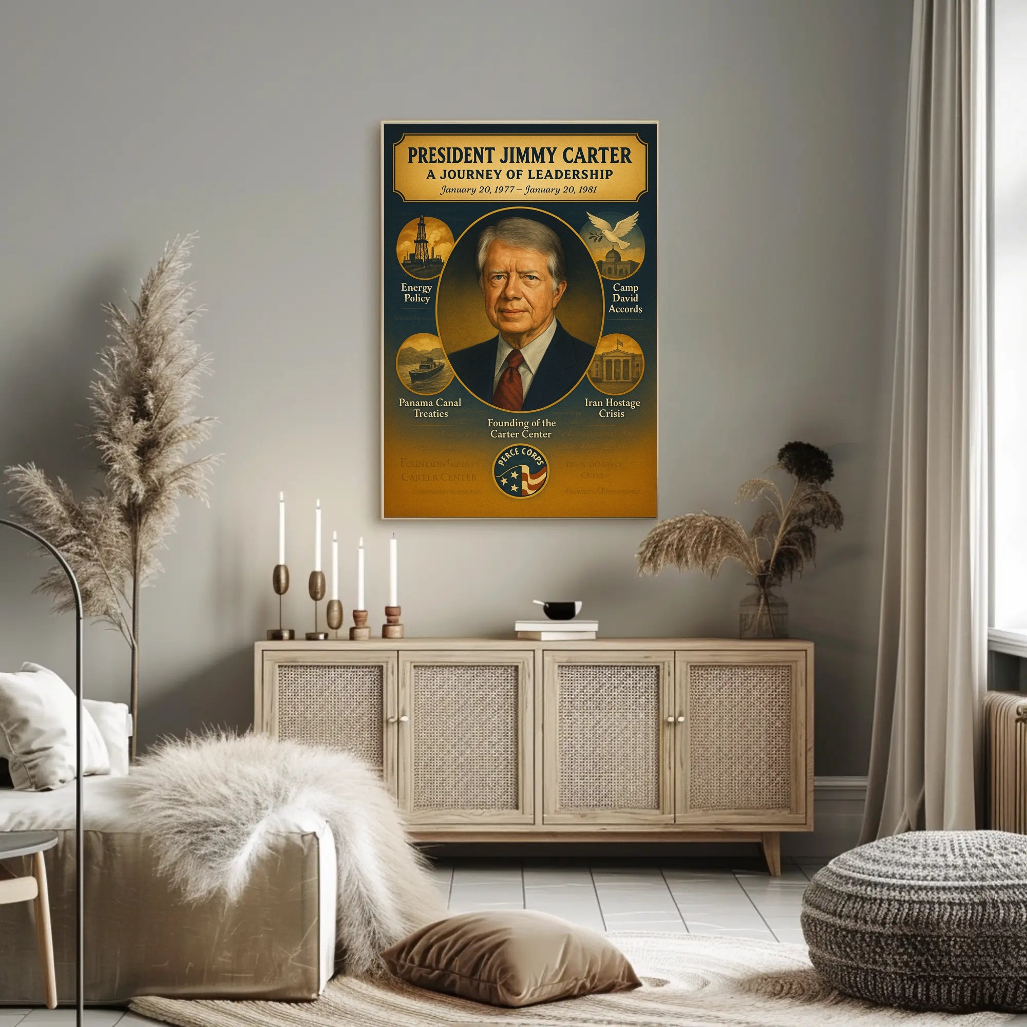 Jimmy Carter Leadership Journey Poster Art Print PosterGoat