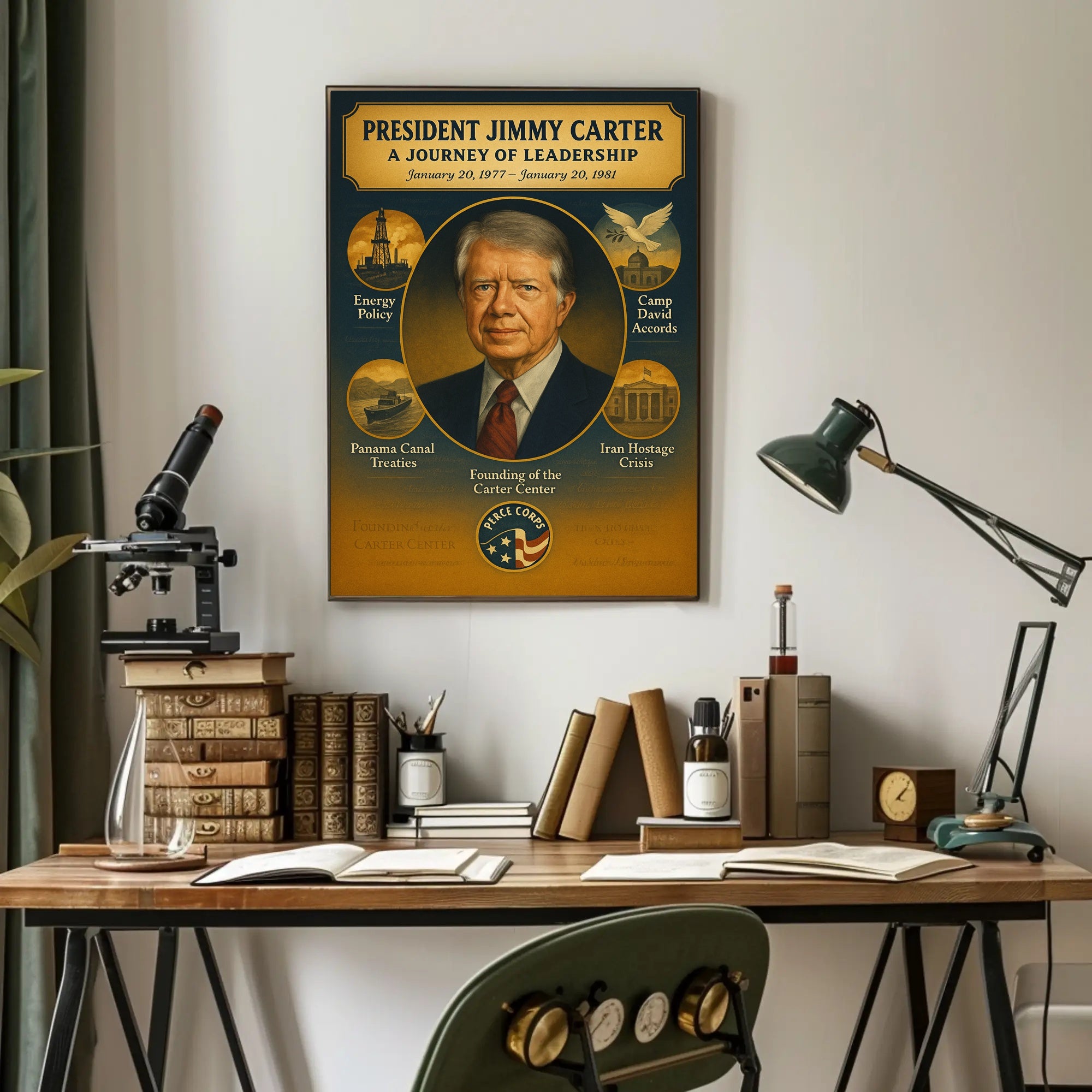 Jimmy Carter Leadership Journey Poster Art Print PosterGoat