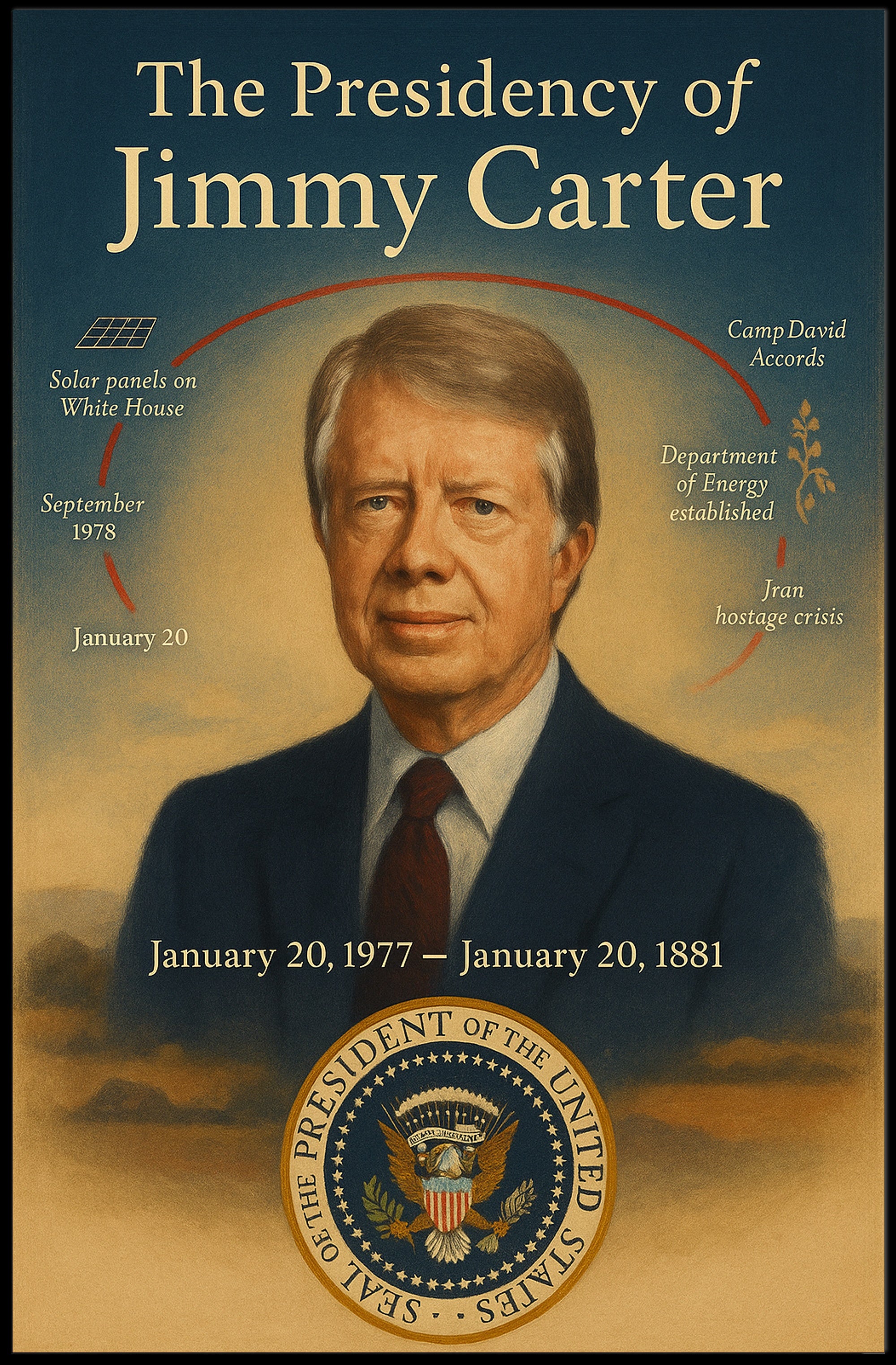 Jimmy Carter Presidency Wall Art Print Decor PosterGoat