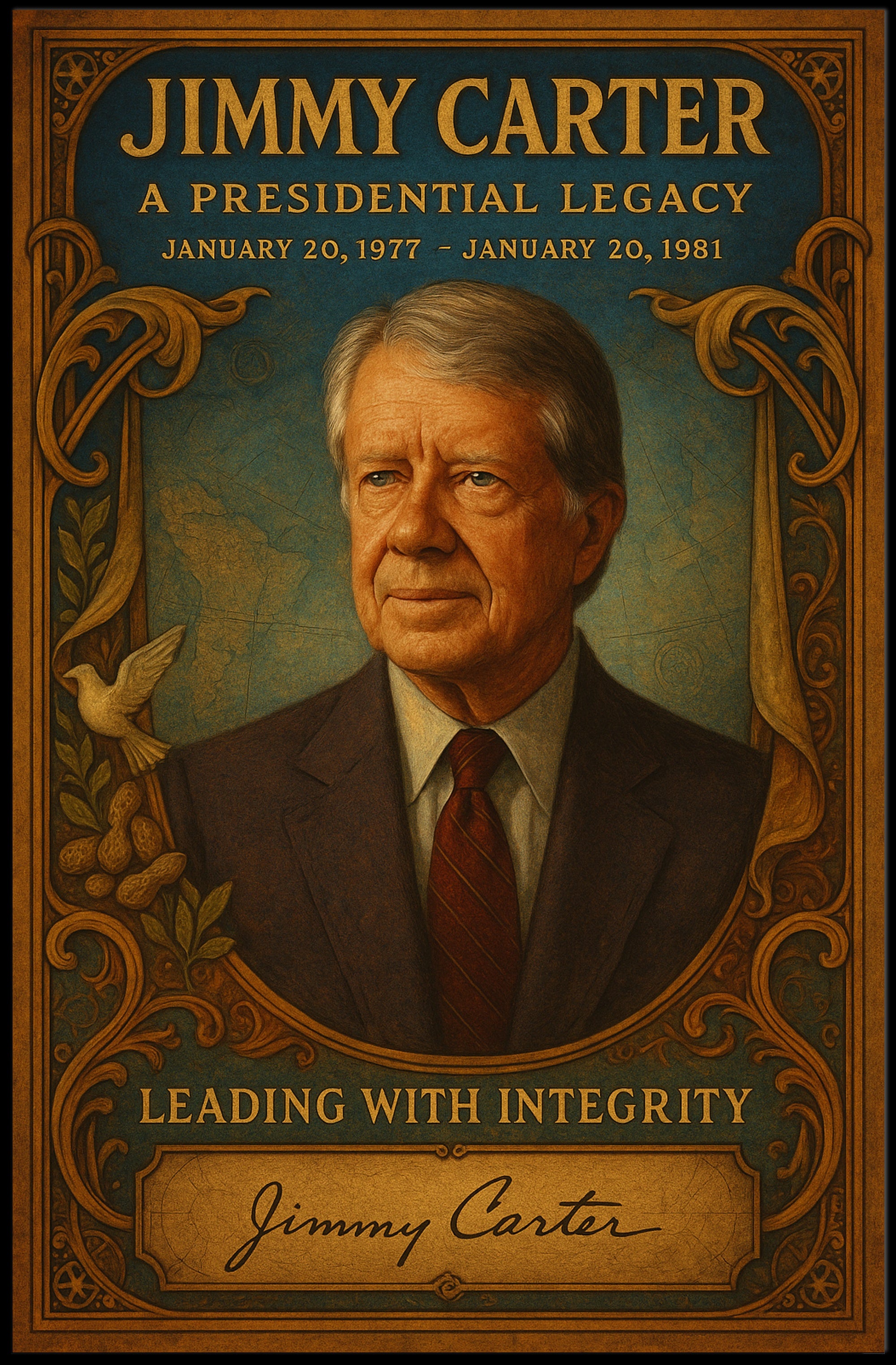 Jimmy Carter Presidential Legacy Wall Art Print PosterGoat