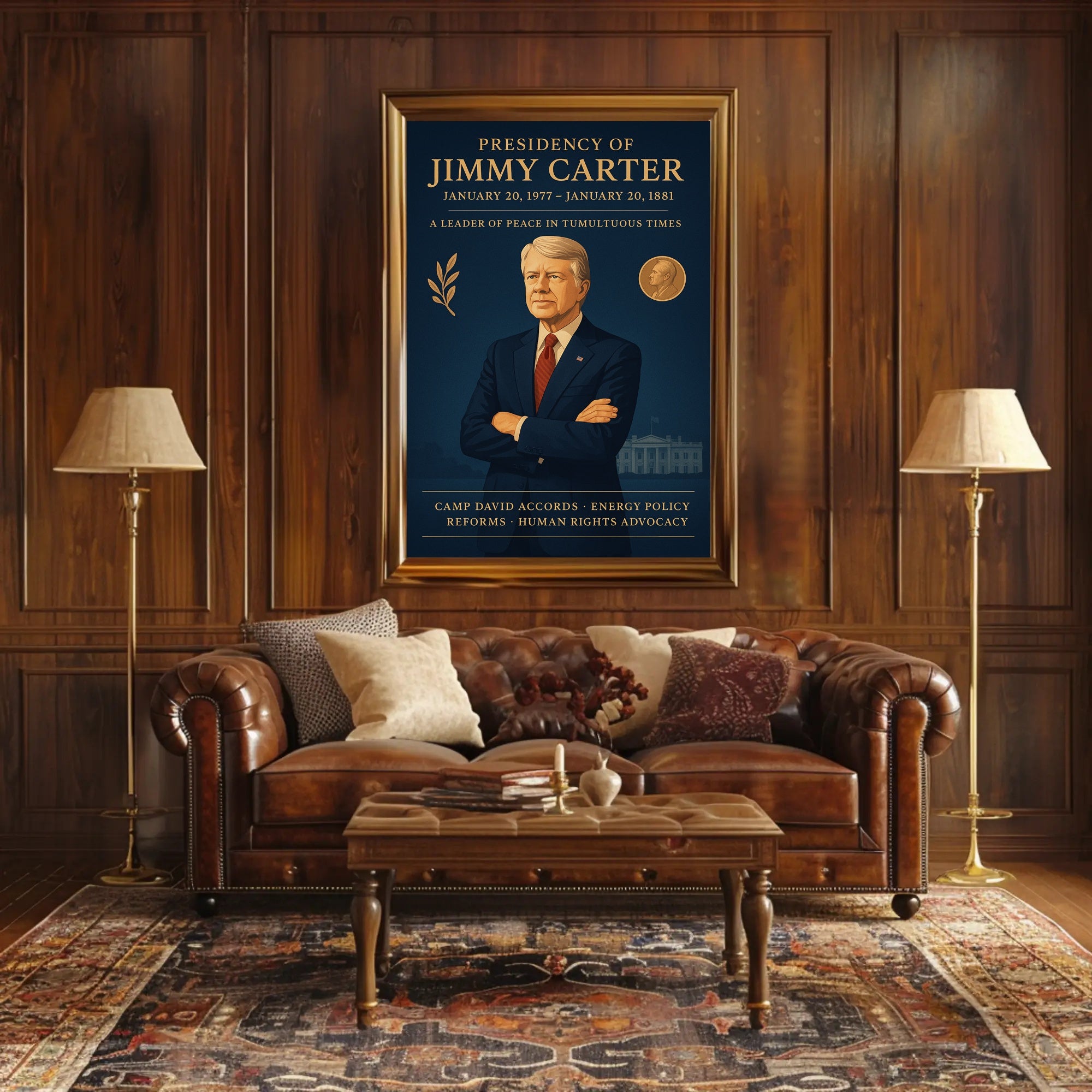 Jimmy Carter Presidential Overview Poster Wall Art PosterGoat
