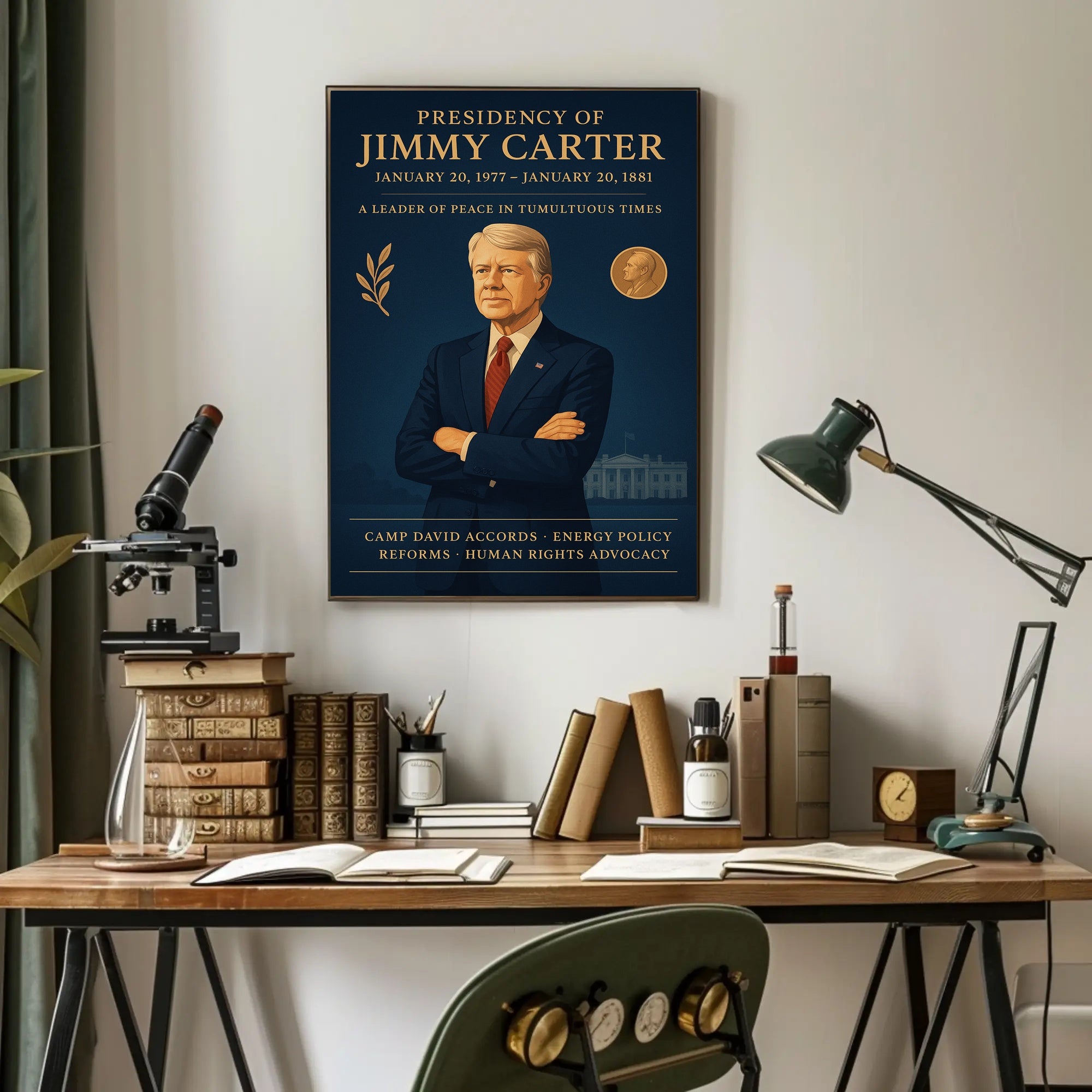 Jimmy Carter Presidential Overview Poster Wall Art PosterGoat