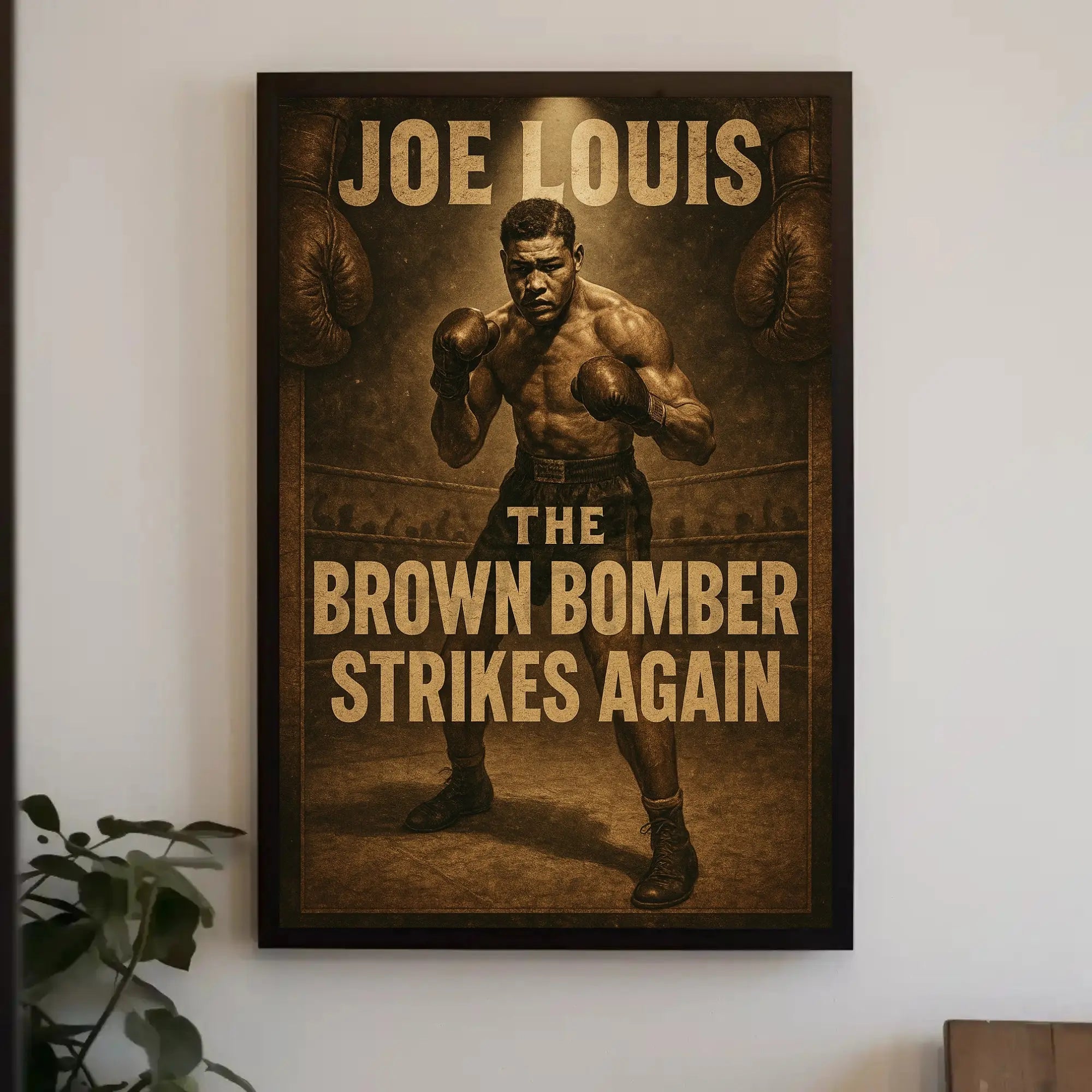 Joe Louis Brown Bomber Sports Poster PosterGoat