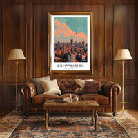 Johannesburg Skyline Vintage Cityscape Modern Travel Poster PosterGoat