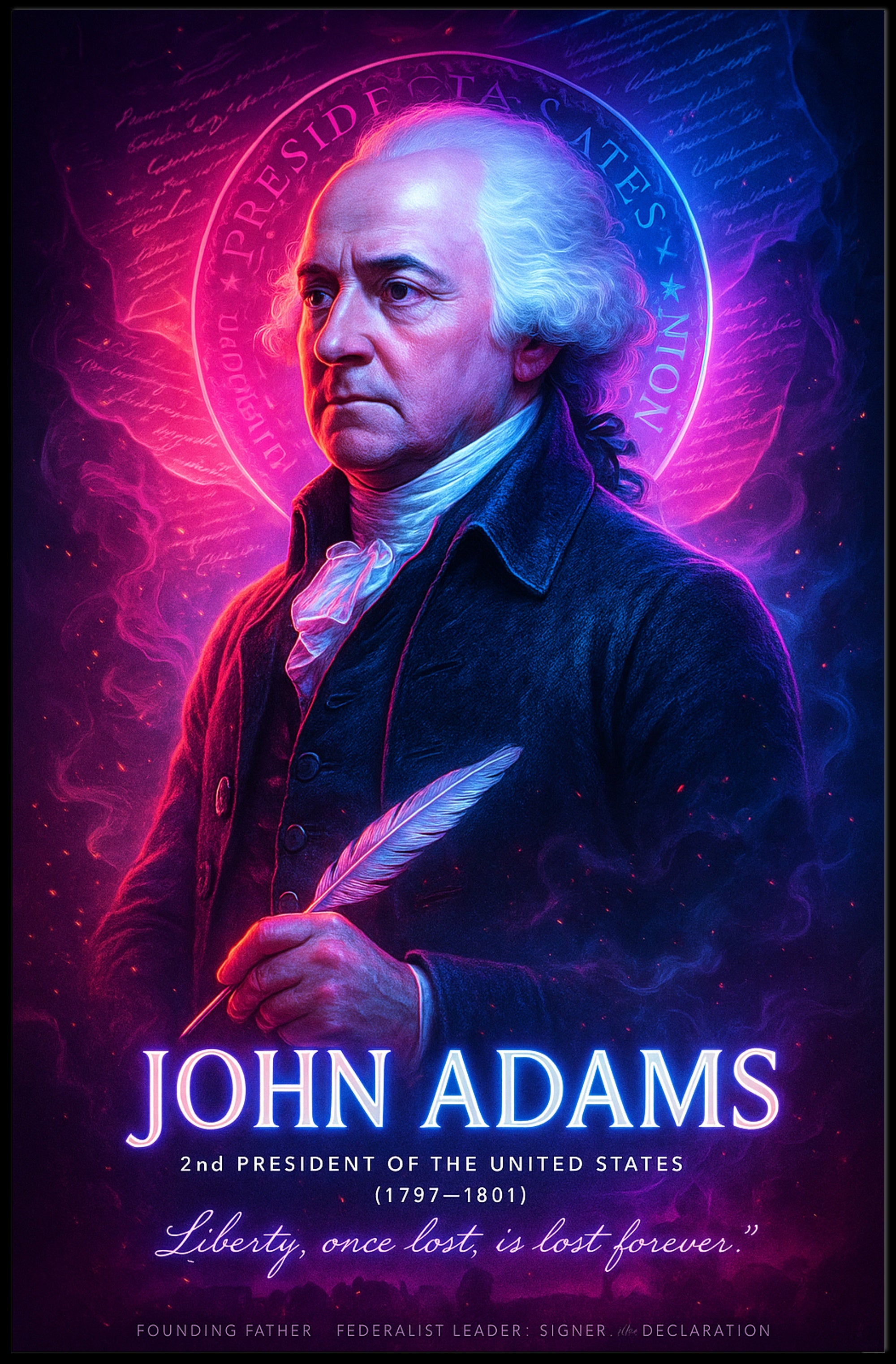 John Adams 2nd President Wall Art Print PosterGoat