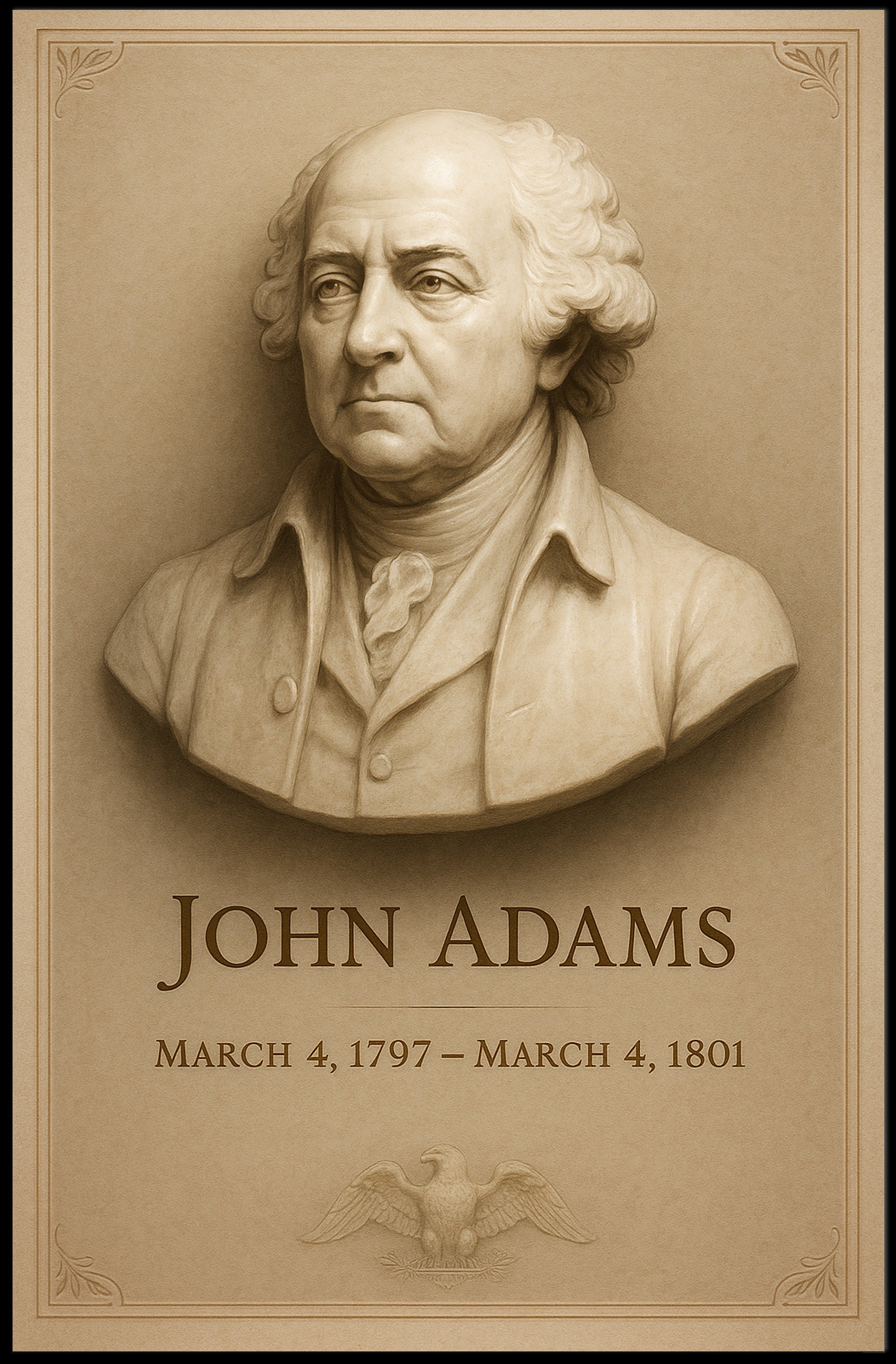 John Adams 2nd President Wall Art Print PosterGoat