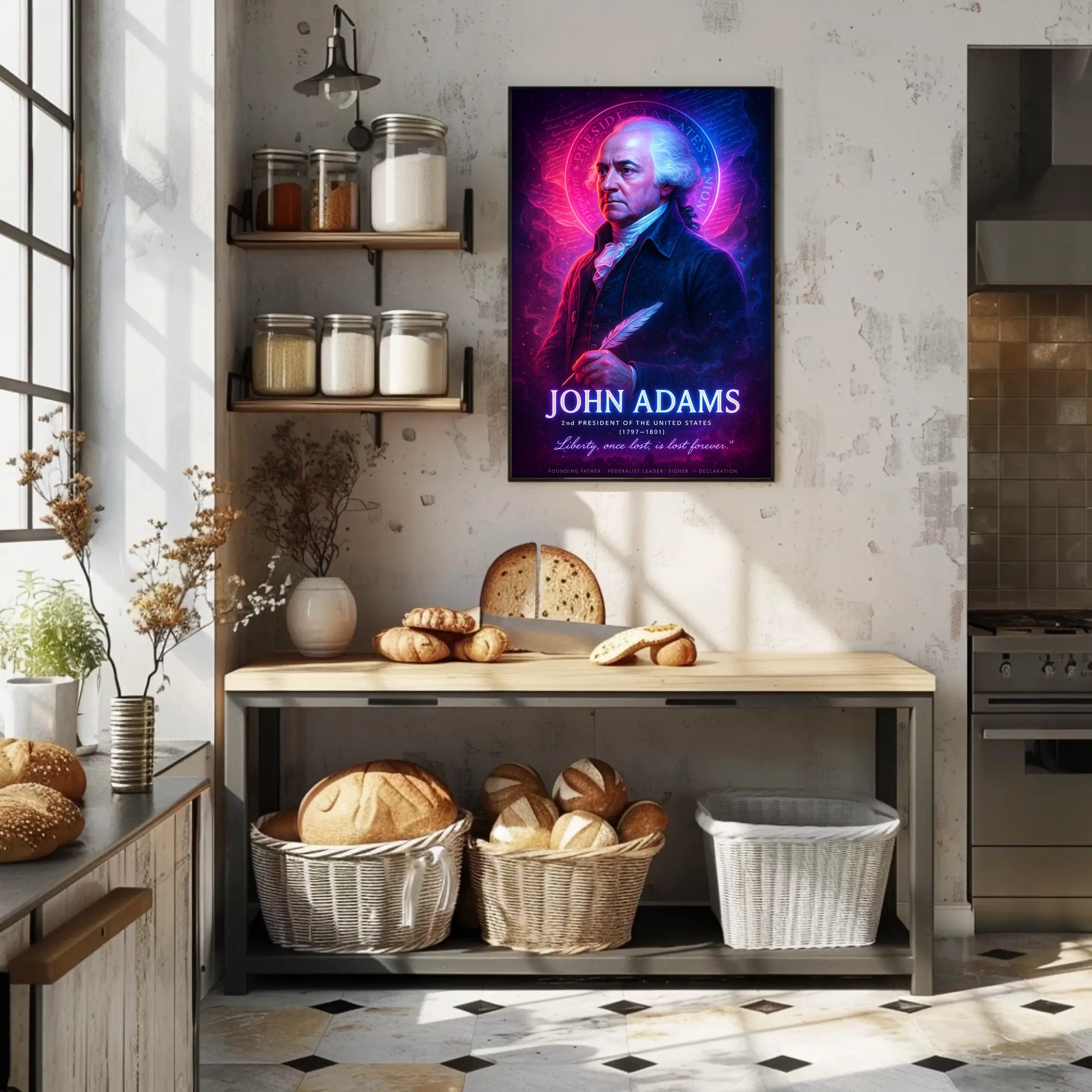 John Adams 2nd President Wall Art Print PosterGoat