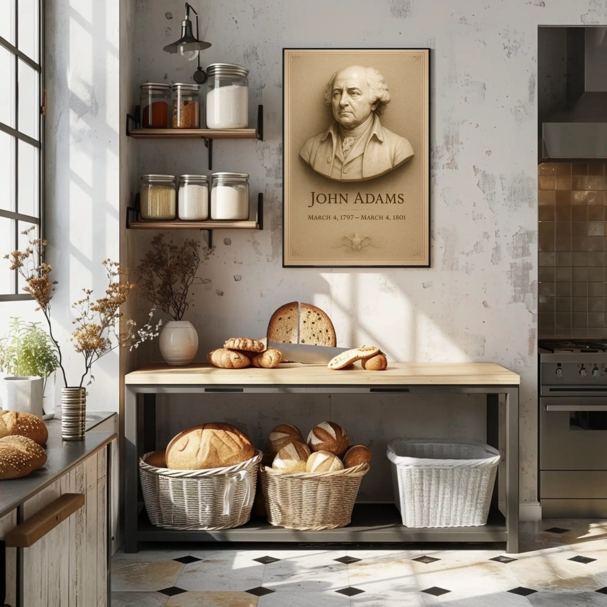 John Adams 2nd President Wall Art Print PosterGoat
