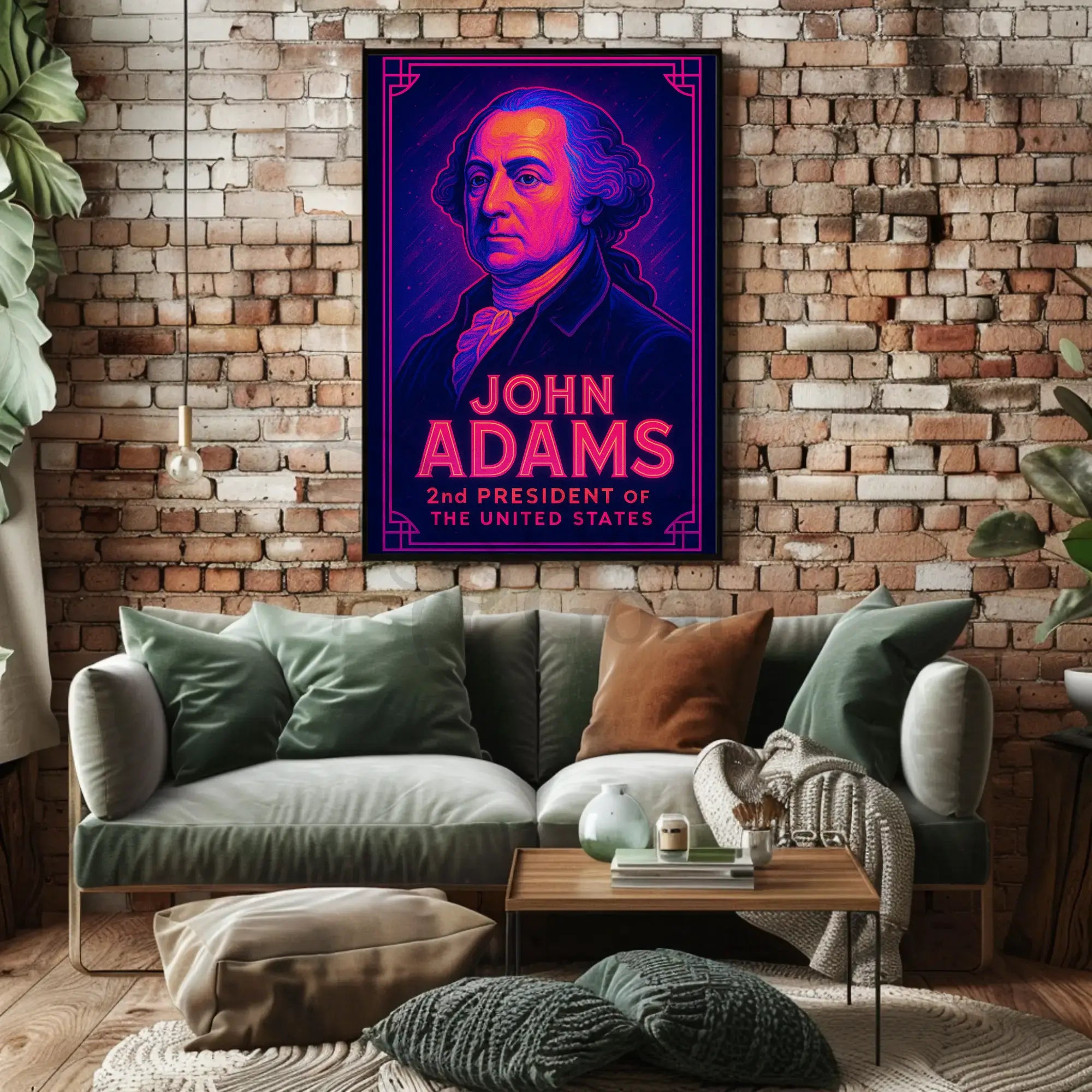 John Adams Modern Graphic Presidential Poster PosterGoat