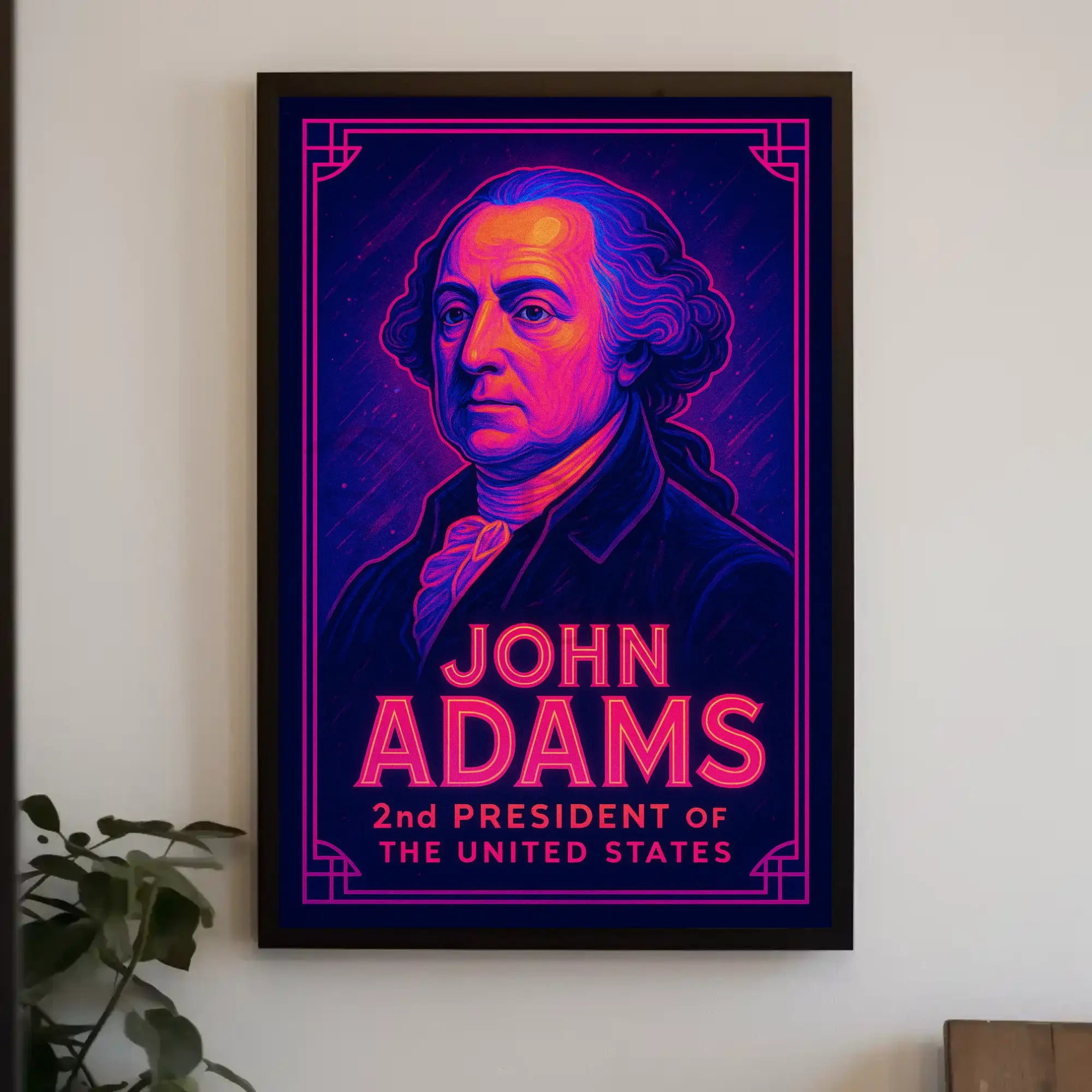 John Adams Modern Graphic Presidential Poster PosterGoat