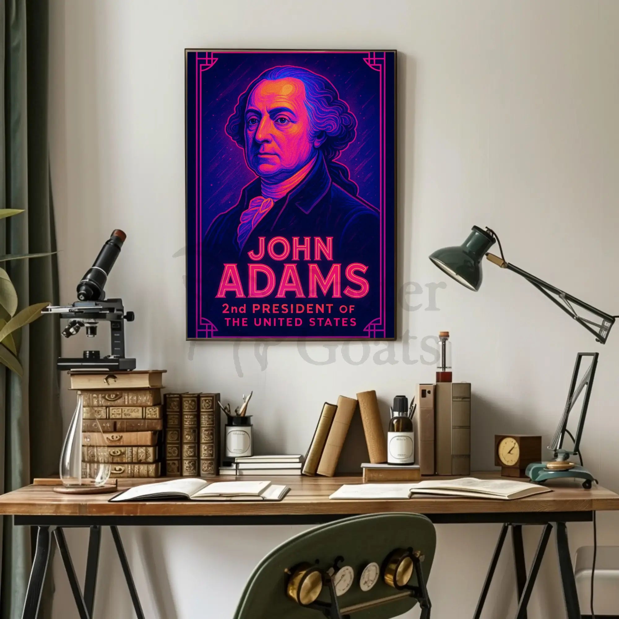 John Adams Modern Graphic Presidential Poster PosterGoat