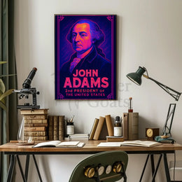 John Adams Modern Graphic Presidential Poster PosterGoat