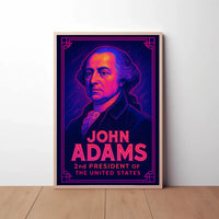 John Adams Modern Graphic Presidential Poster PosterGoat