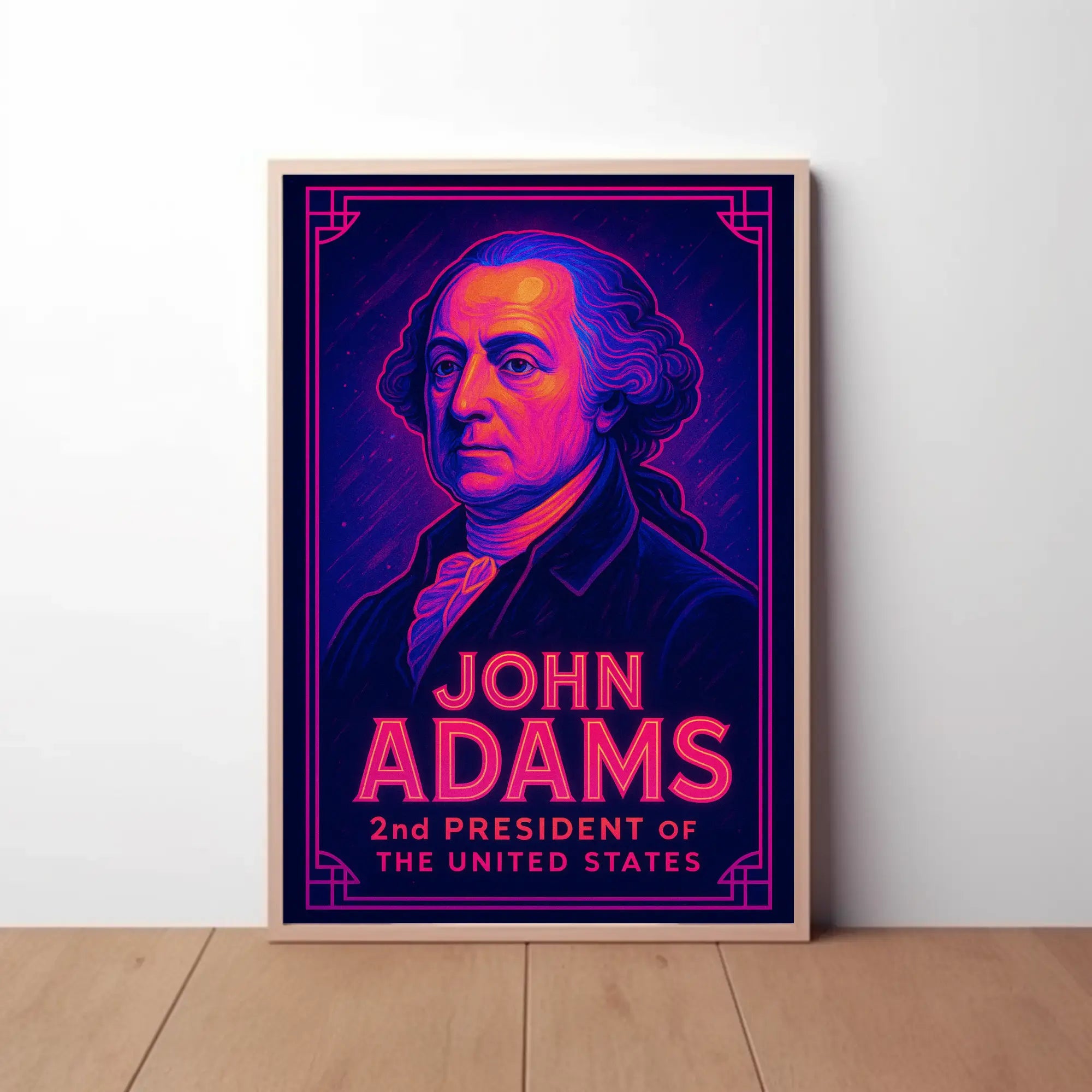 John Adams Modern Graphic Presidential Poster PosterGoat