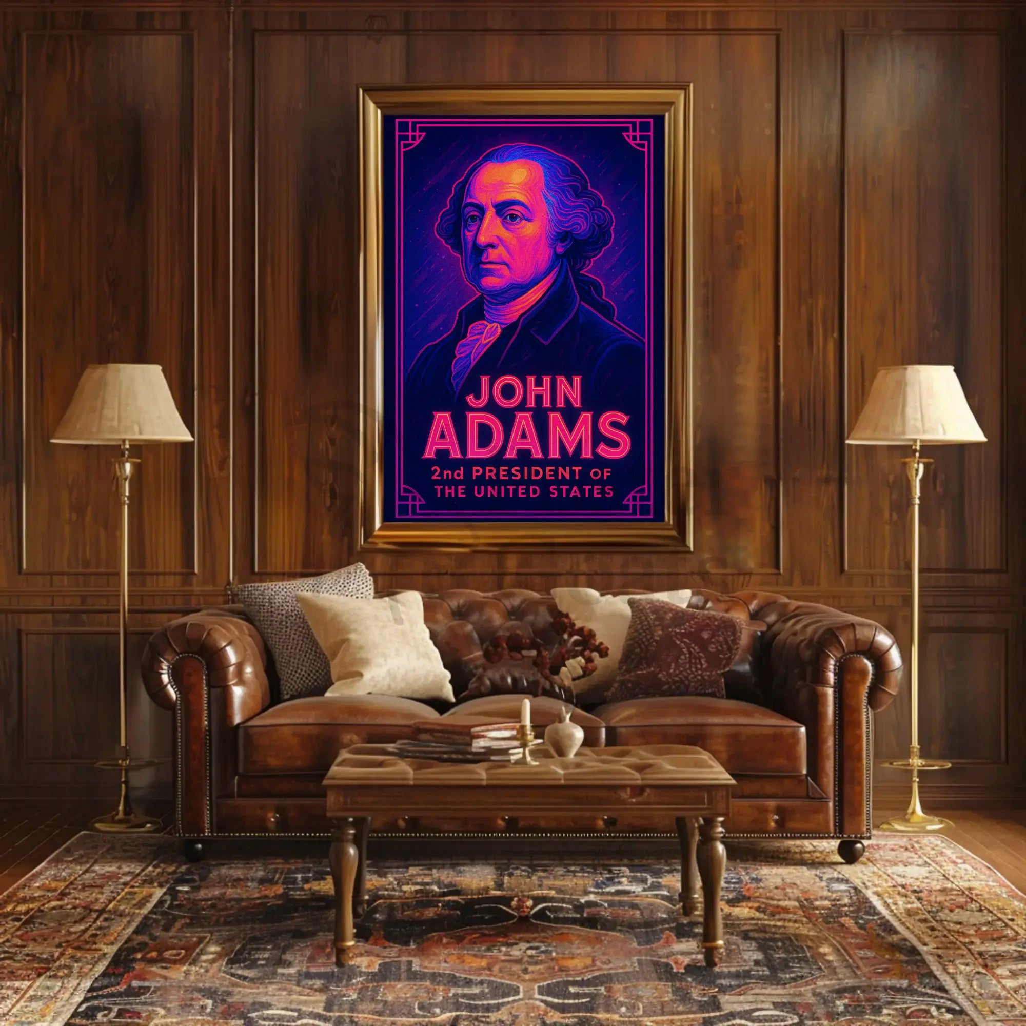 John Adams Modern Graphic Presidential Poster PosterGoat