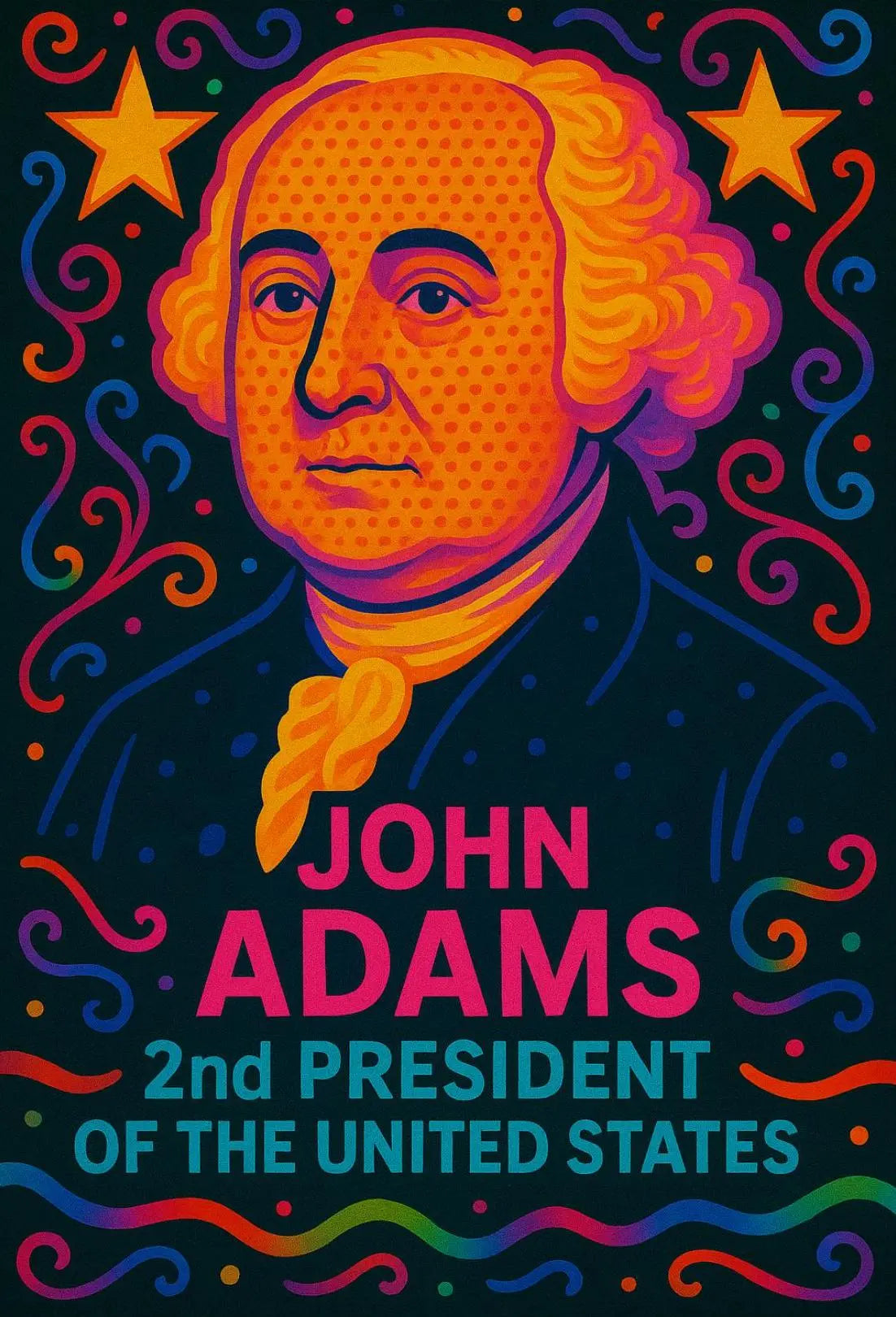 John Adams Modern Pop Art Historical Poster PosterGoat