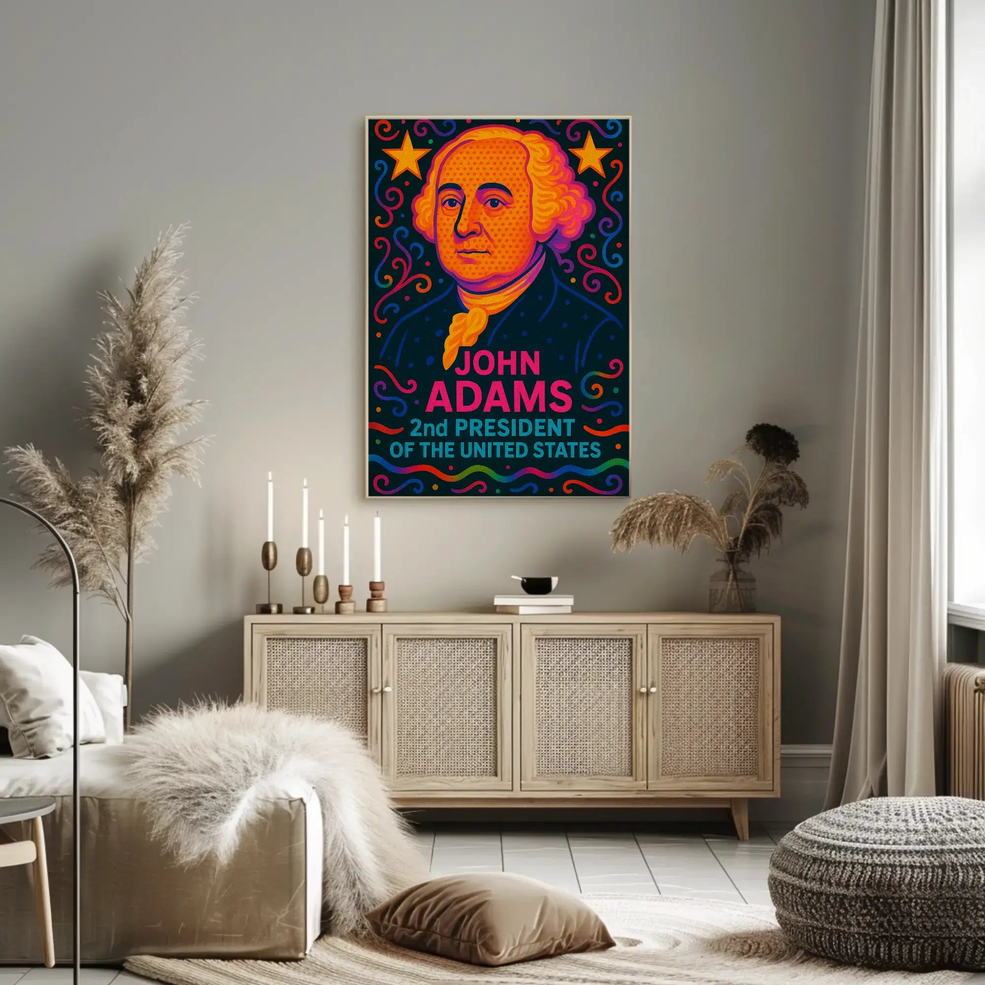 John Adams Modern Pop Art Historical Poster PosterGoat