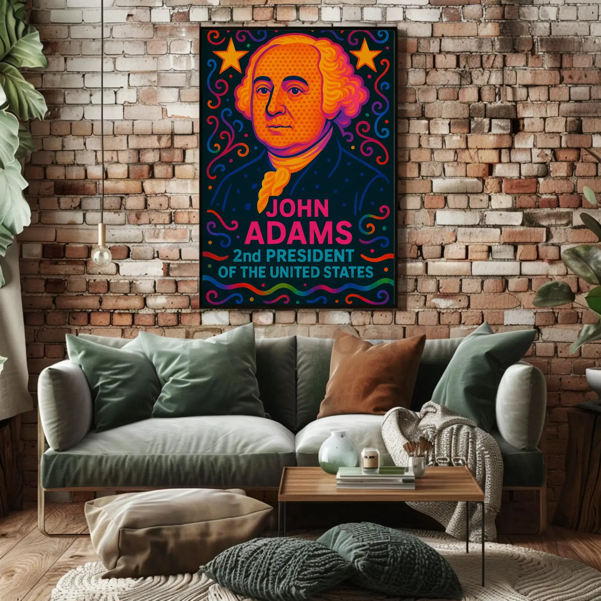 John Adams Modern Pop Art Historical Poster PosterGoat