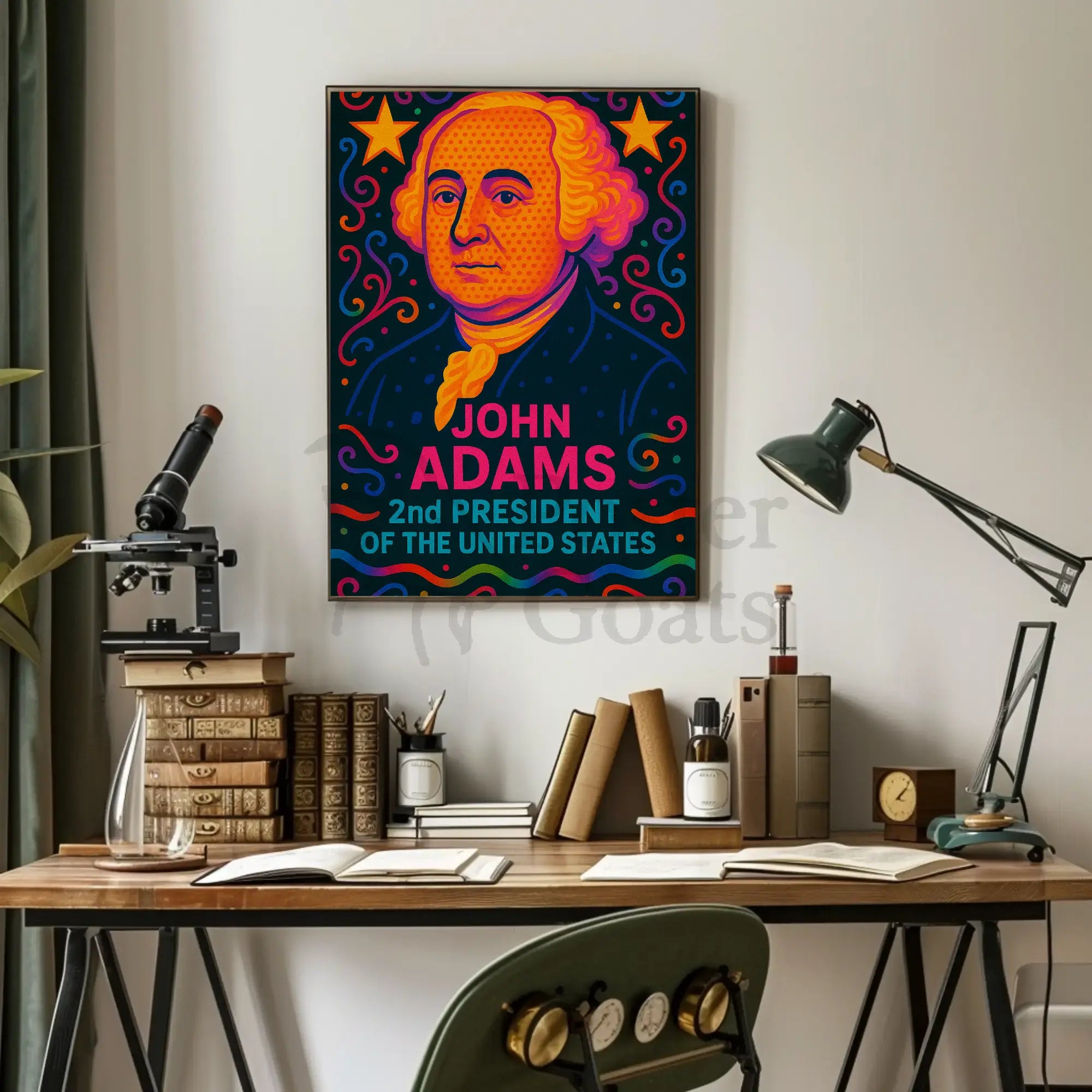 John Adams Modern Pop Art Historical Poster PosterGoat