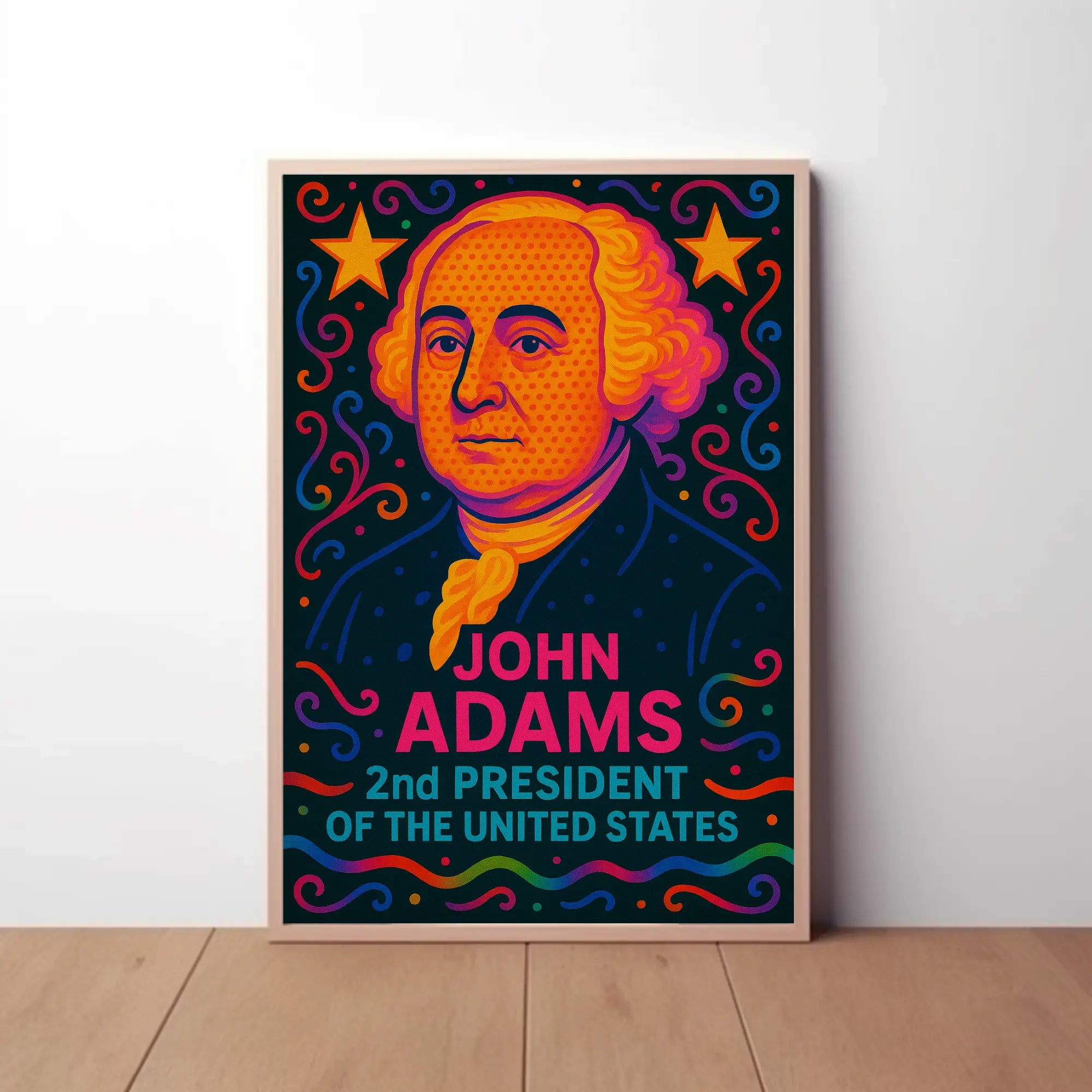 John Adams Modern Pop Art Historical Poster PosterGoat