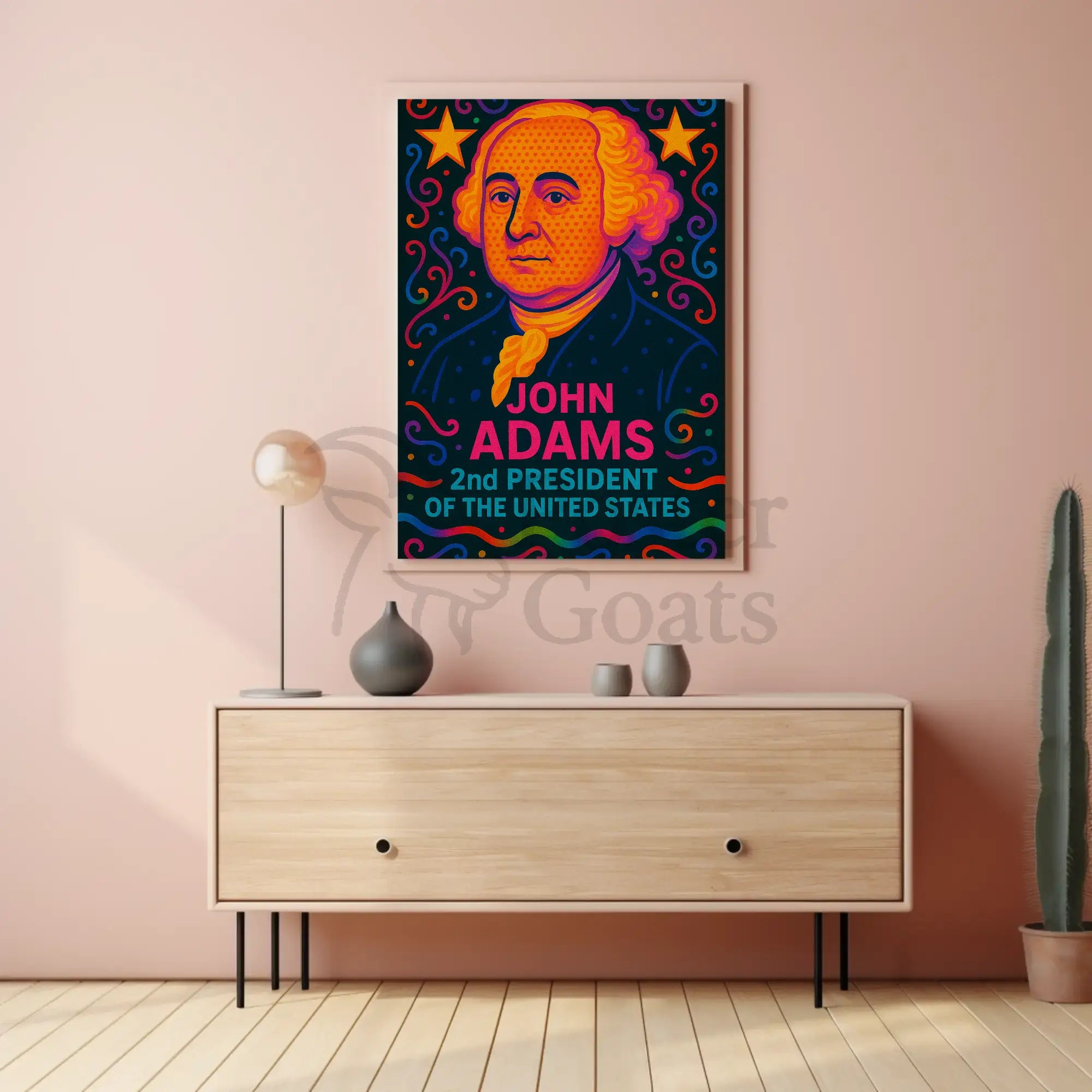 John Adams Modern Pop Art Historical Poster PosterGoat