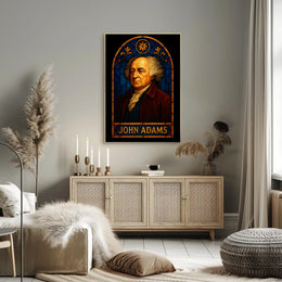 John Adams Stained-Glass Historical Tribute Poster PosterGoat