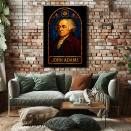 John Adams Stained-Glass Historical Tribute Poster PosterGoat