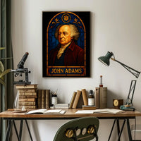 John Adams Stained-Glass Historical Tribute Poster PosterGoat