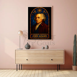 John Adams Stained-Glass Historical Tribute Poster PosterGoat