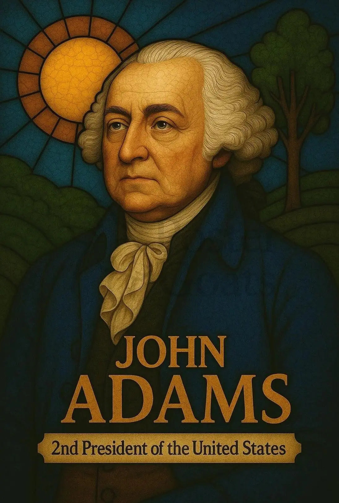 John Adams Stained Glass Presidential Poster PosterGoat