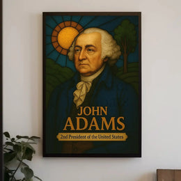 John Adams Stained Glass Presidential Poster PosterGoat